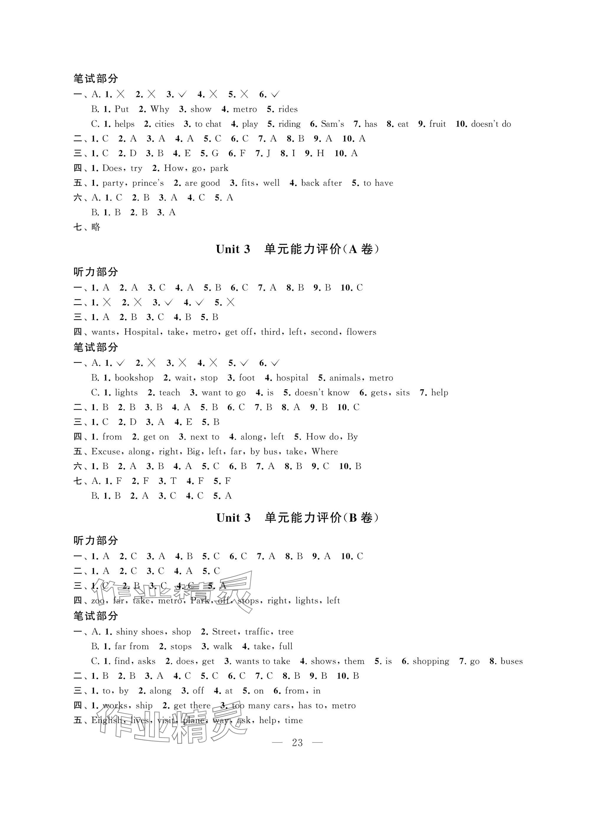 2025年多維互動(dòng)提優(yōu)課堂五年級(jí)英語(yǔ)下冊(cè)譯林版提升版 參考答案第3頁(yè)