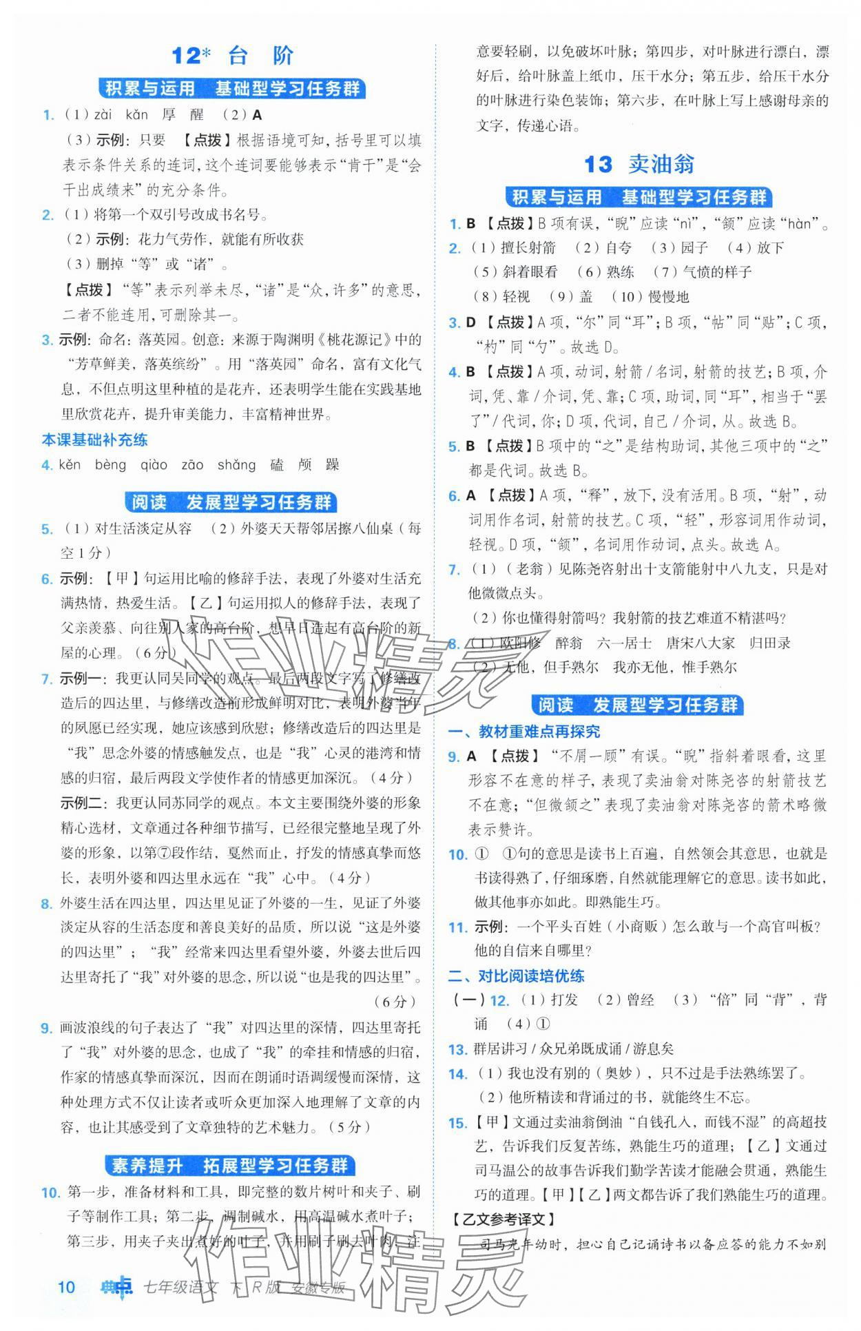 2025年綜合應(yīng)用創(chuàng)新題典中點(diǎn)七年級(jí)語(yǔ)文下冊(cè)人教版安徽專版 第10頁(yè)
