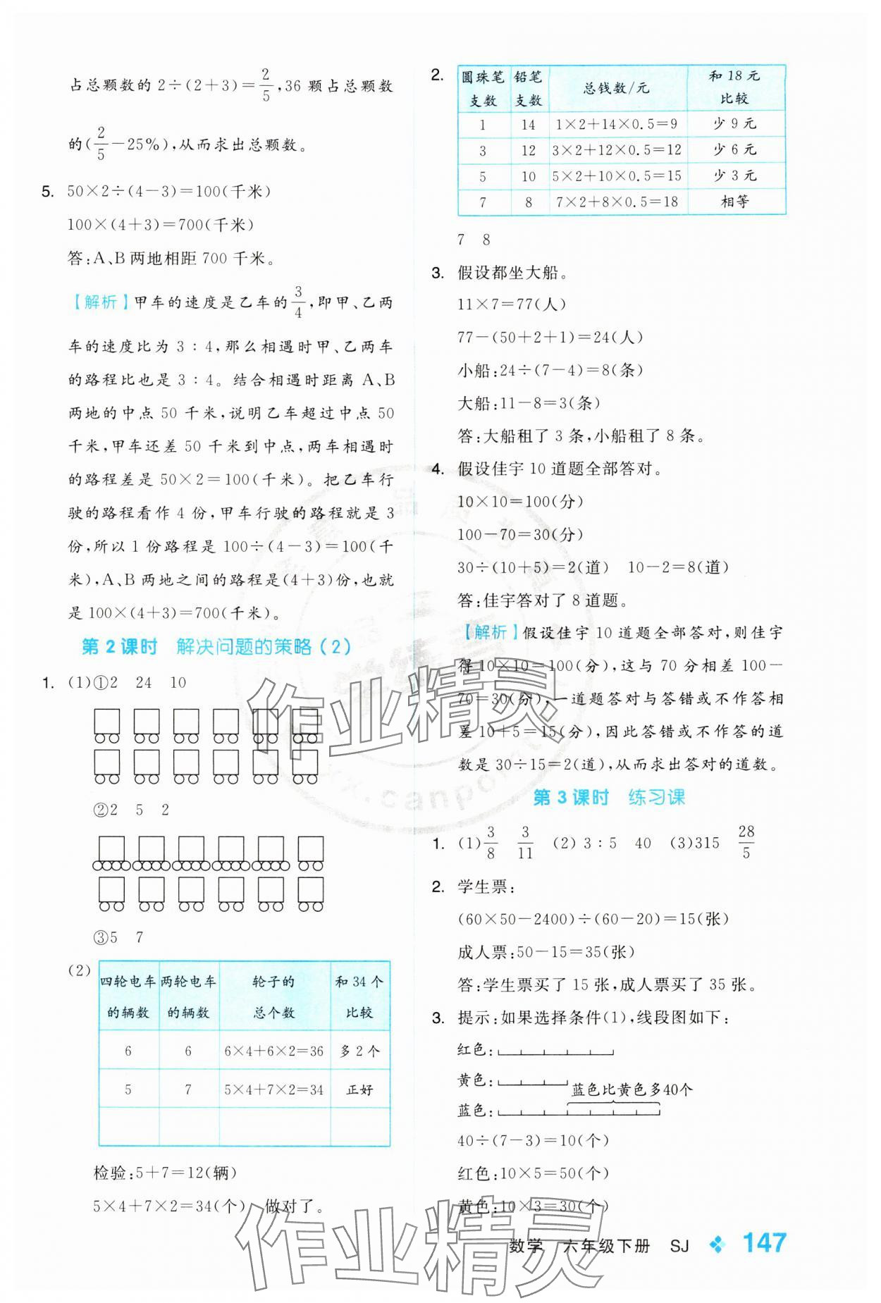 2024年全品学练考六年级数学下册苏教版 第7页