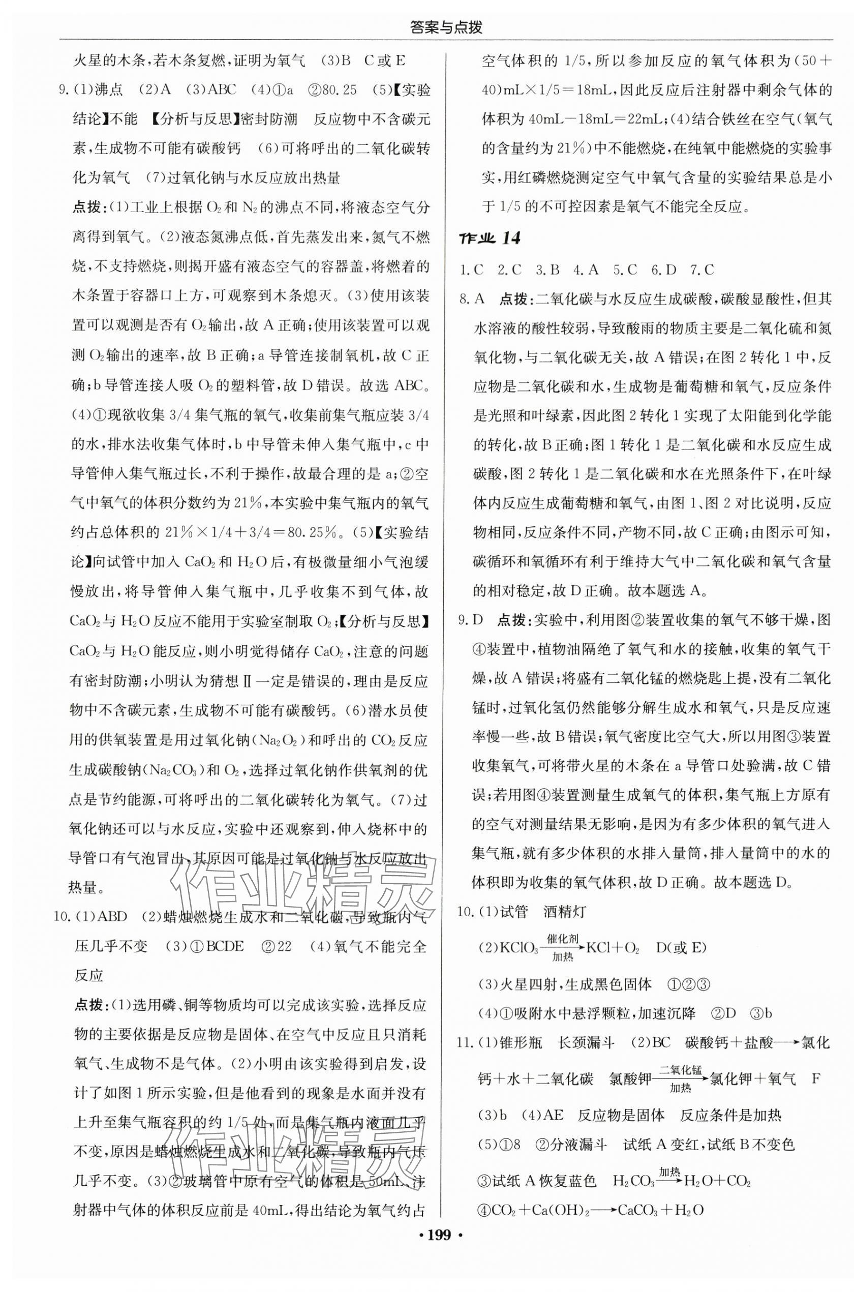 2024年啟東中學(xué)作業(yè)本九年級化學(xué)上冊滬教版 第13頁