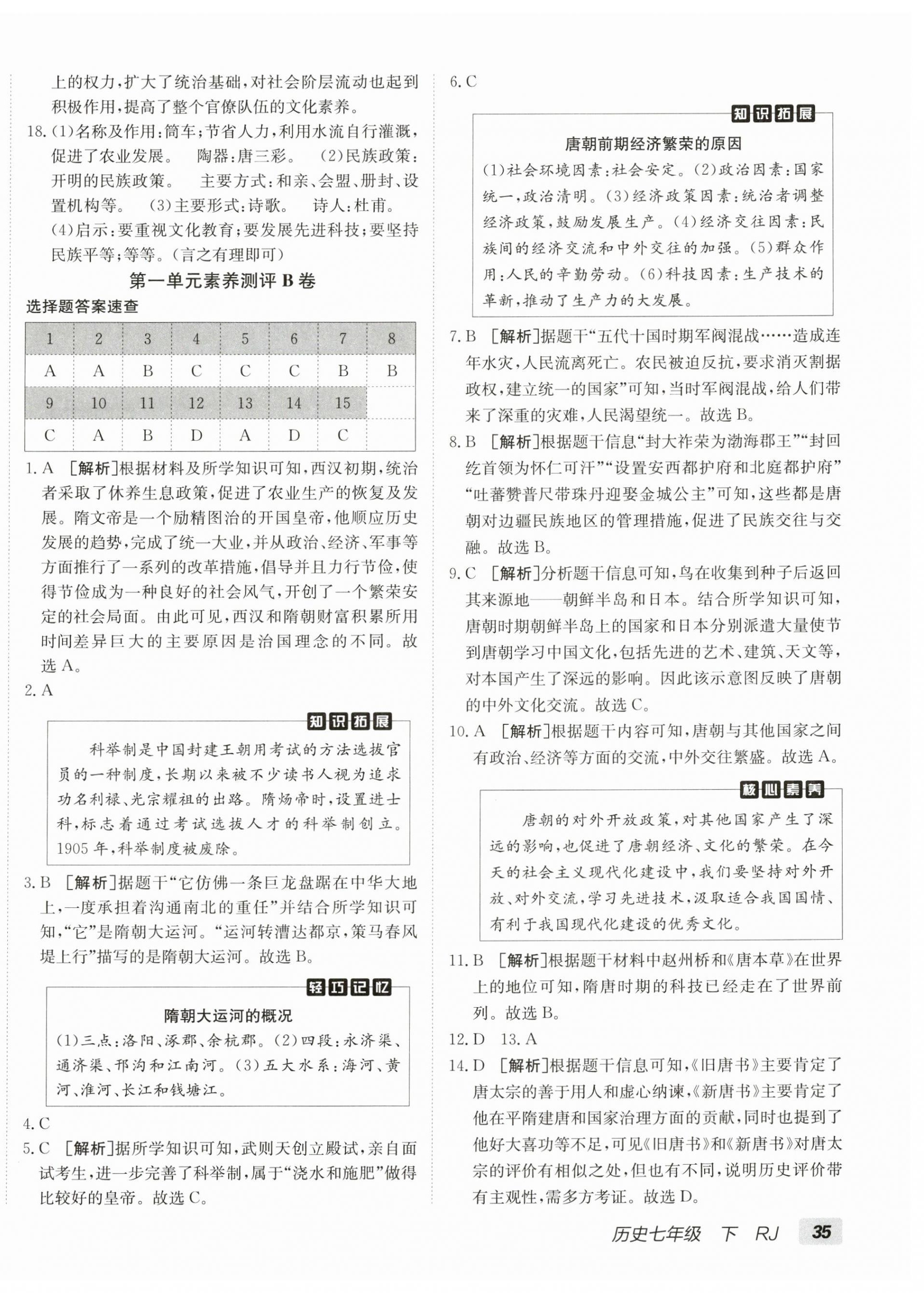 2025年海淀單元測試AB卷七年級歷史下冊人教版 第2頁