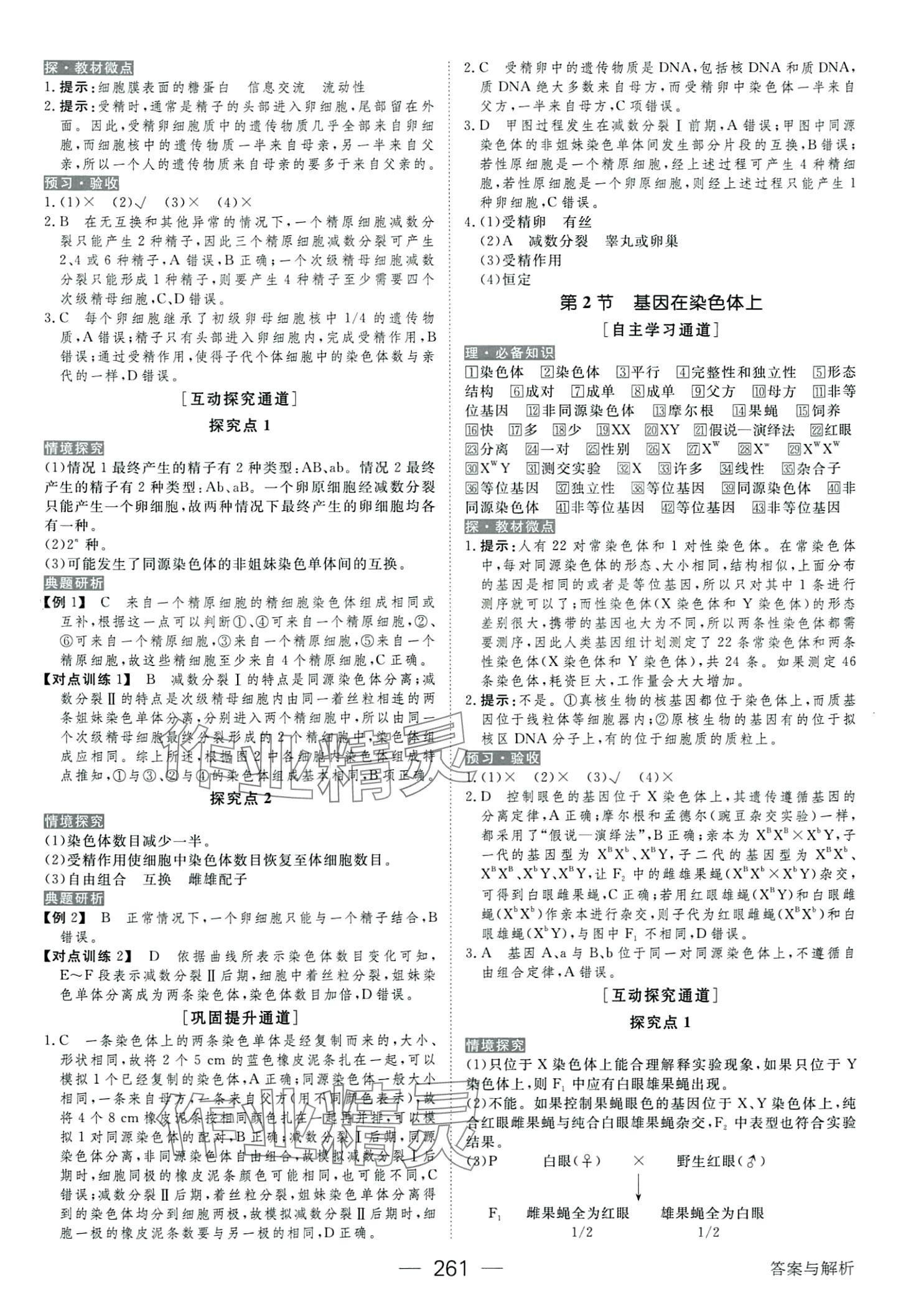 2024年綠色通道高中生物必修2人教版 第9頁