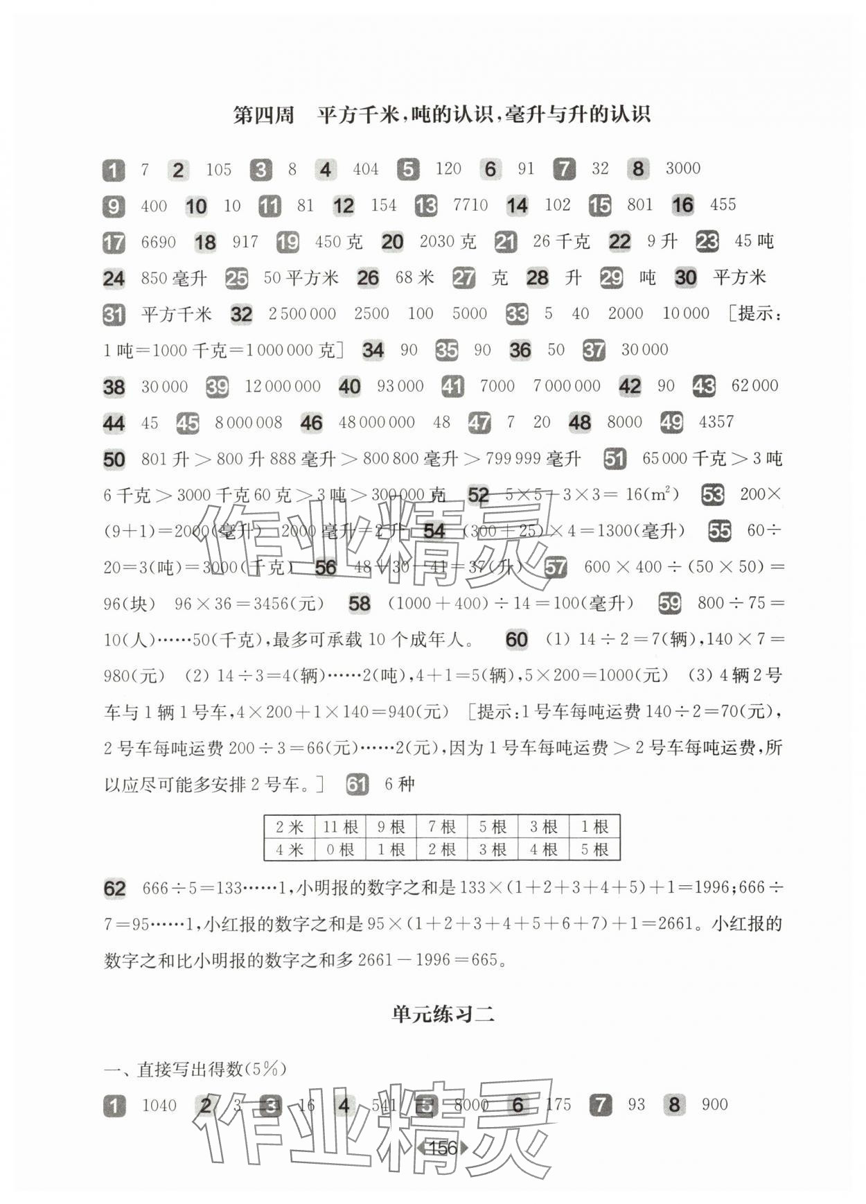 2025年華東師大版一課一練四年級(jí)數(shù)學(xué)上冊(cè)滬教版五四制增強(qiáng)版 參考答案第4頁(yè)