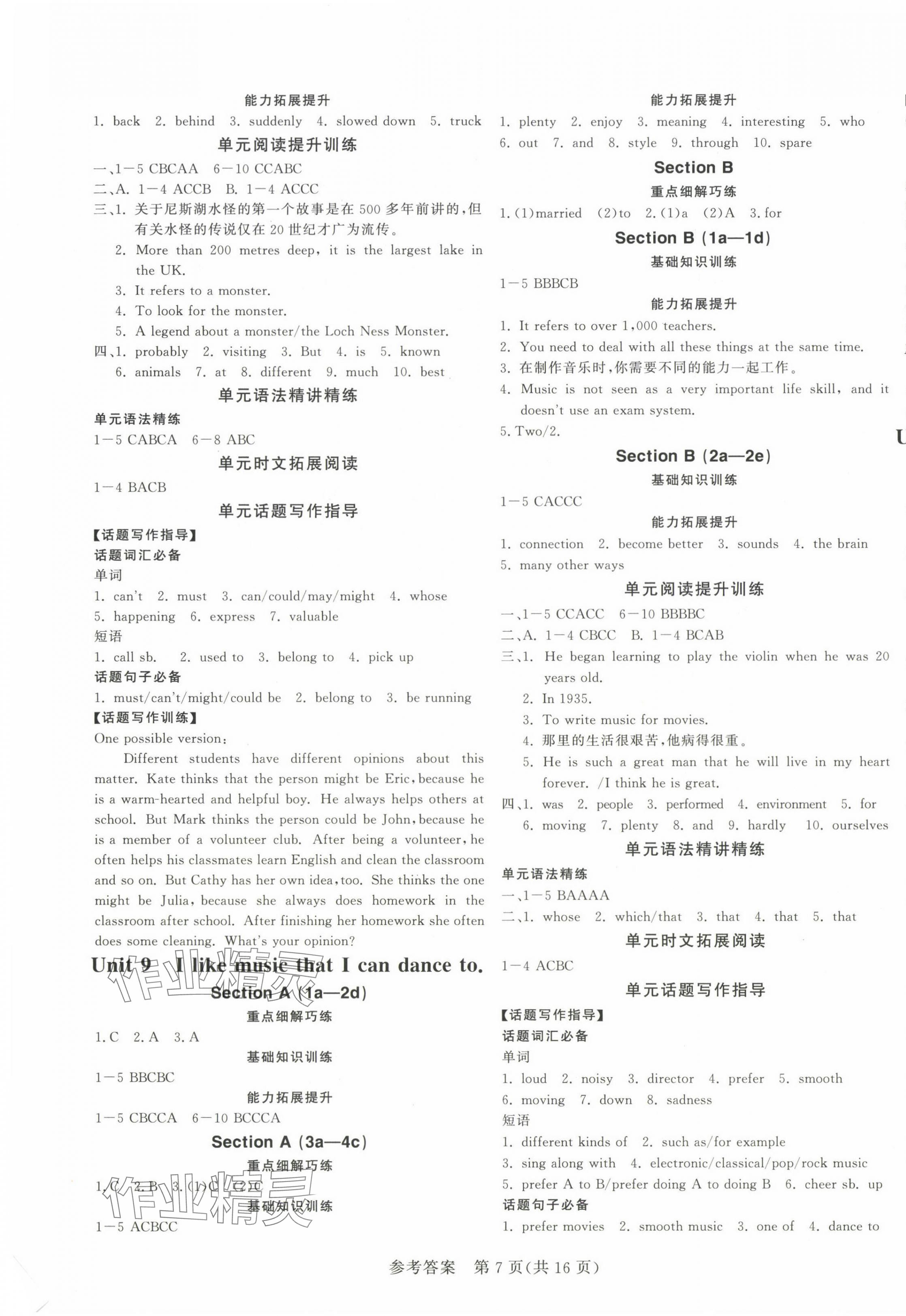 2024年課堂過關(guān)循環(huán)練九年級(jí)英語全一冊(cè)人教版 第7頁