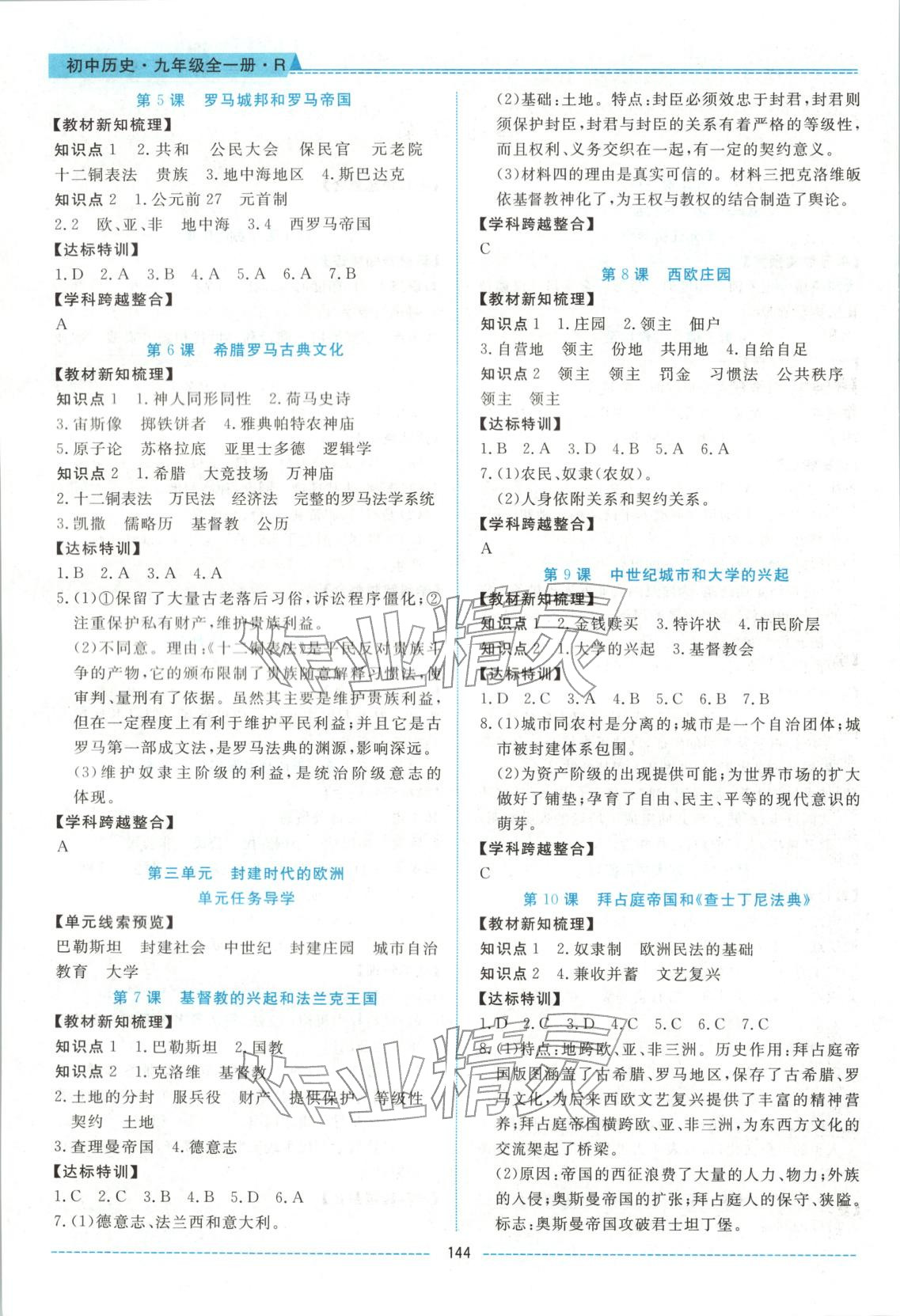 2025年绩优课堂高效提升满分备考九年级历史全一册人教版 第2页