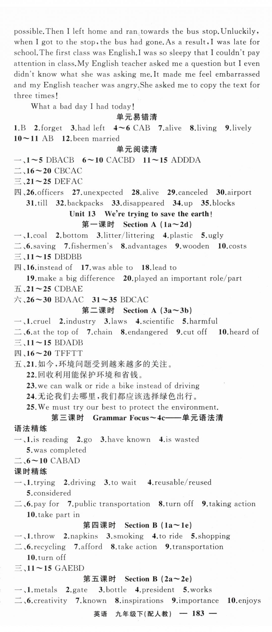 2024年四清导航九年级英语下册人教版 第5页