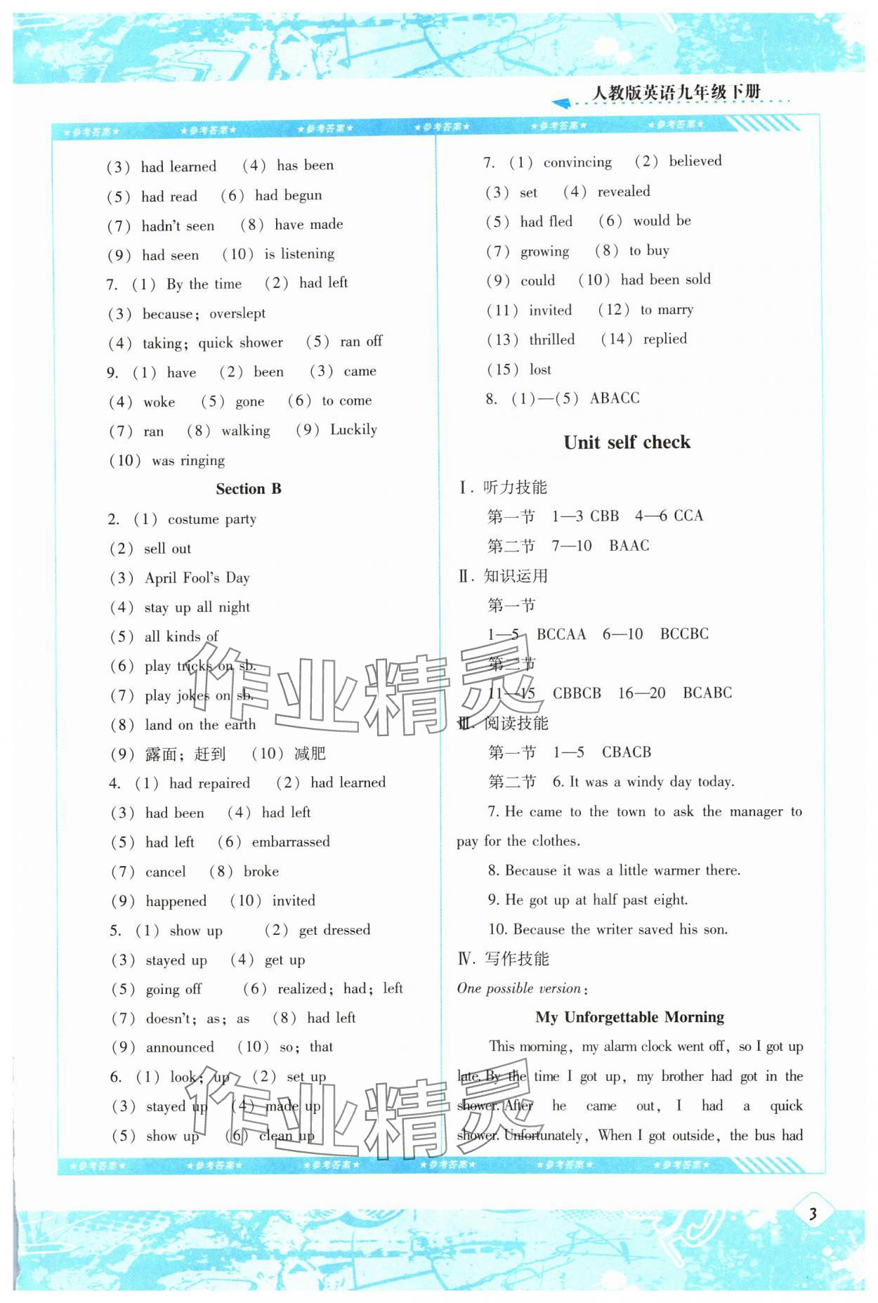 2025年同步实践评价课程基础训练湖南少年儿童出版社九年级英语下册人教版 第3页