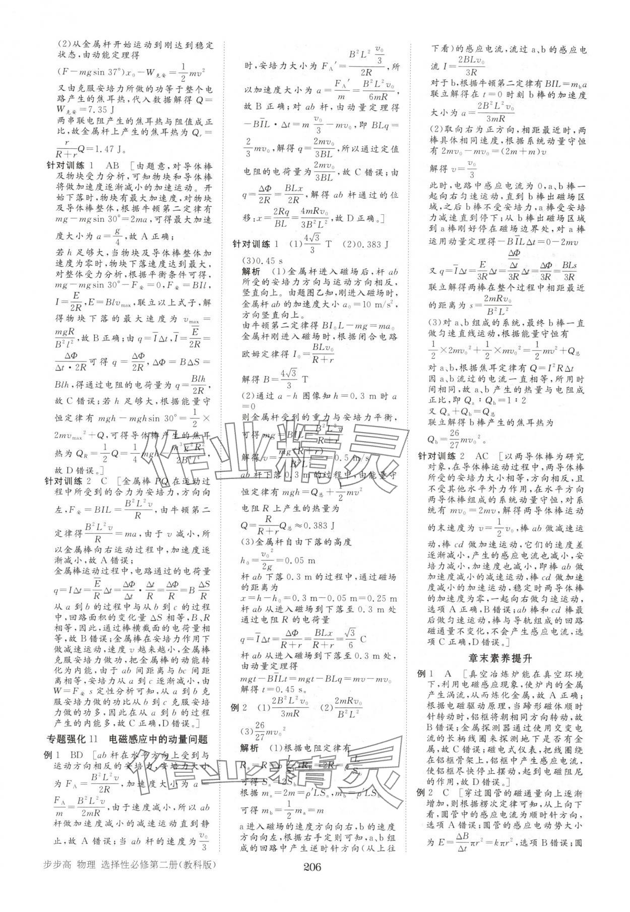 2025年步步高學(xué)習(xí)筆記高中物理選擇性必修第二冊(cè)教科版 參考答案第13頁(yè)