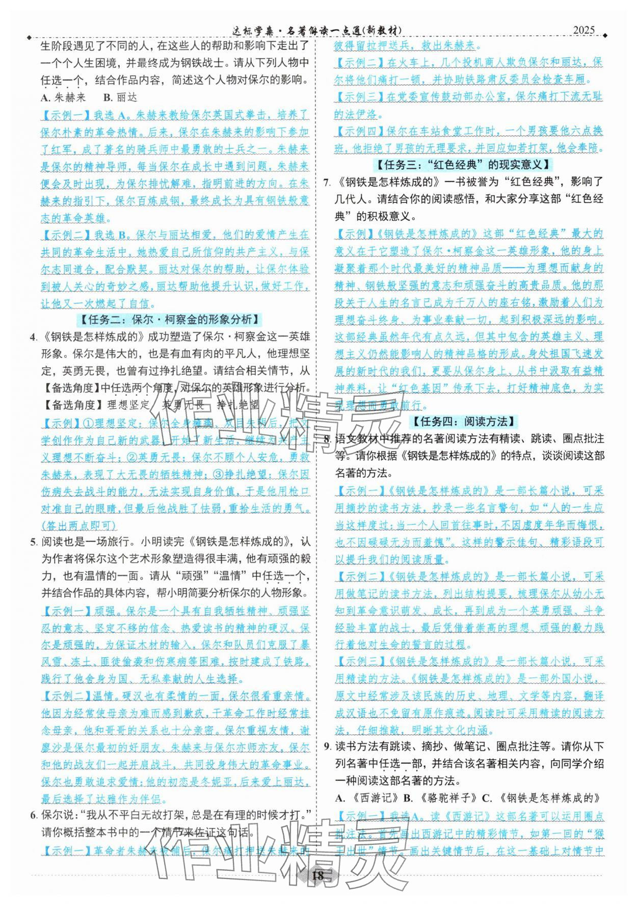 2025年達(dá)標(biāo)學(xué)案名著解讀一點(diǎn)通中考版 參考答案第17頁(yè)