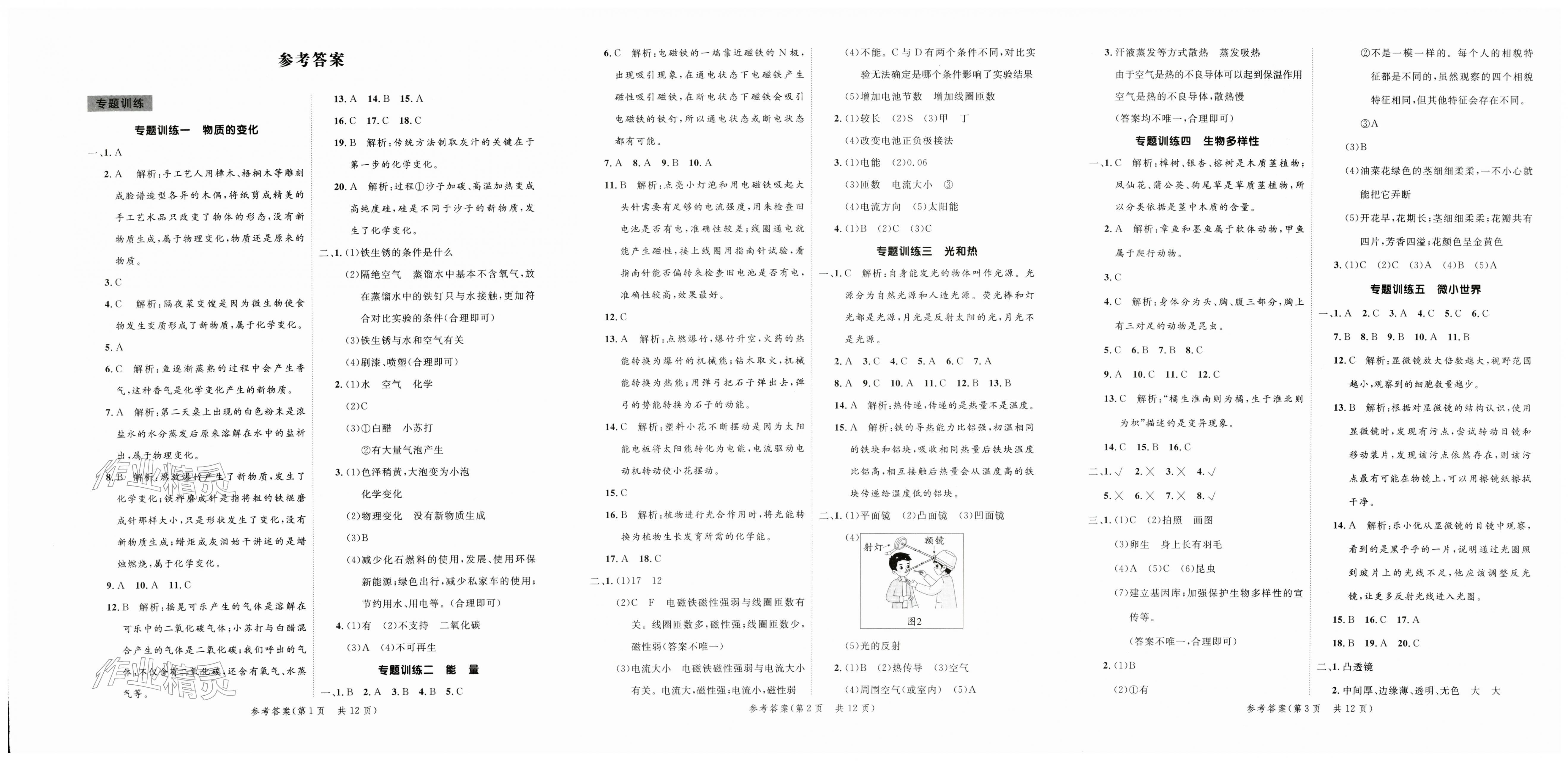 2026年新领程小学总复习高效练案科学&nbsp;第1页
