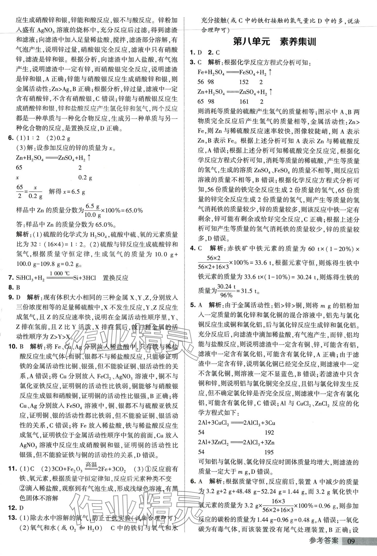 2024年經(jīng)綸學(xué)典提高班九年級化學(xué)下冊人教版 第9頁