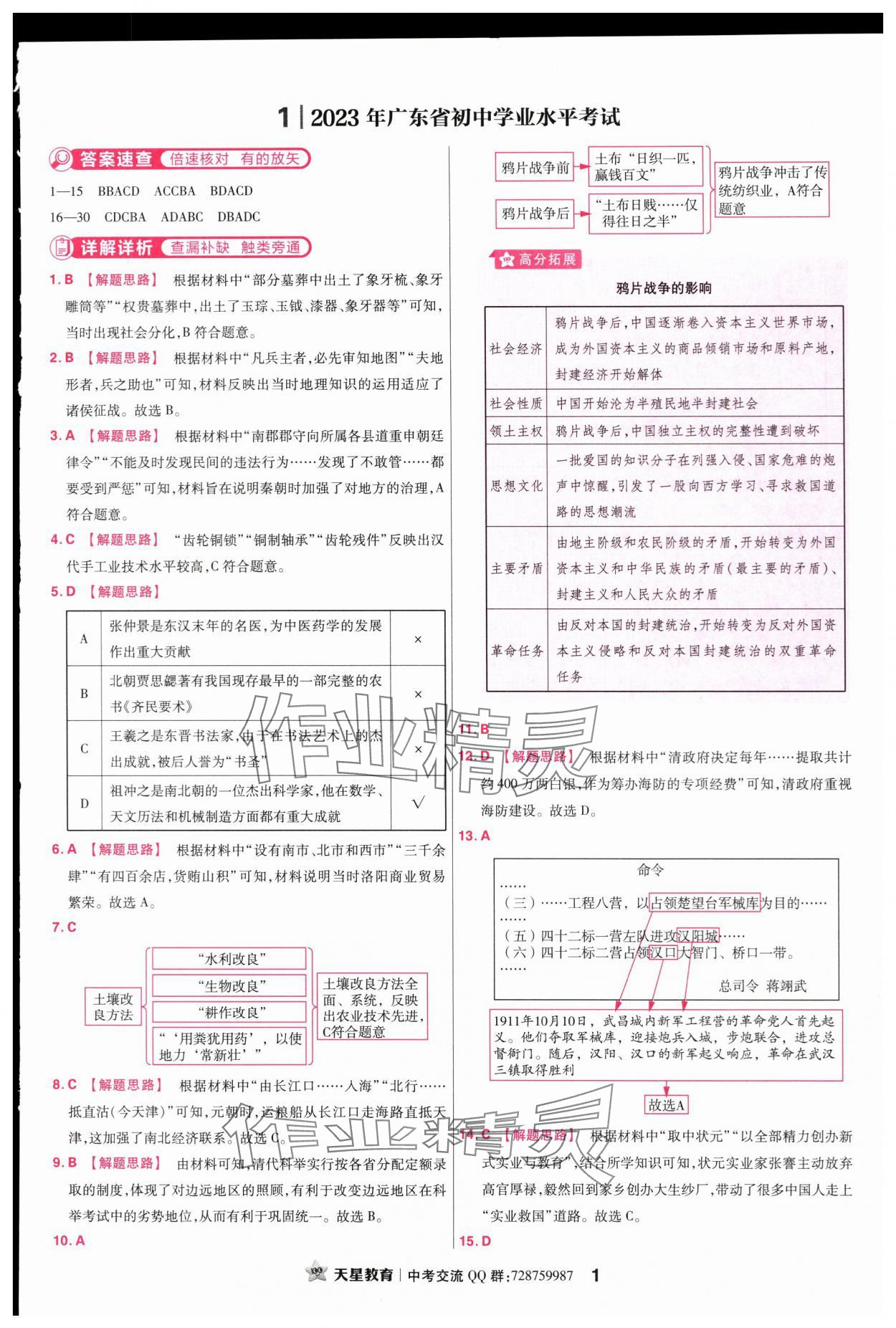 2024年金考卷45套匯編歷史廣東專版 第1頁