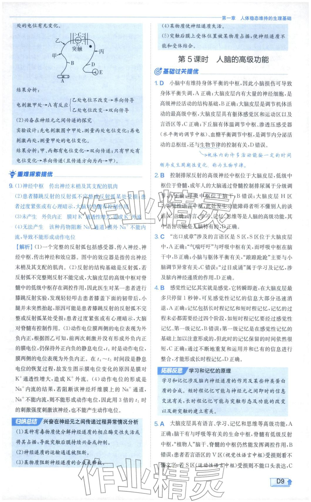 2026年實驗班提優(yōu)訓(xùn)練高中生物選擇性必修第一冊蘇教版&nbsp;第9頁