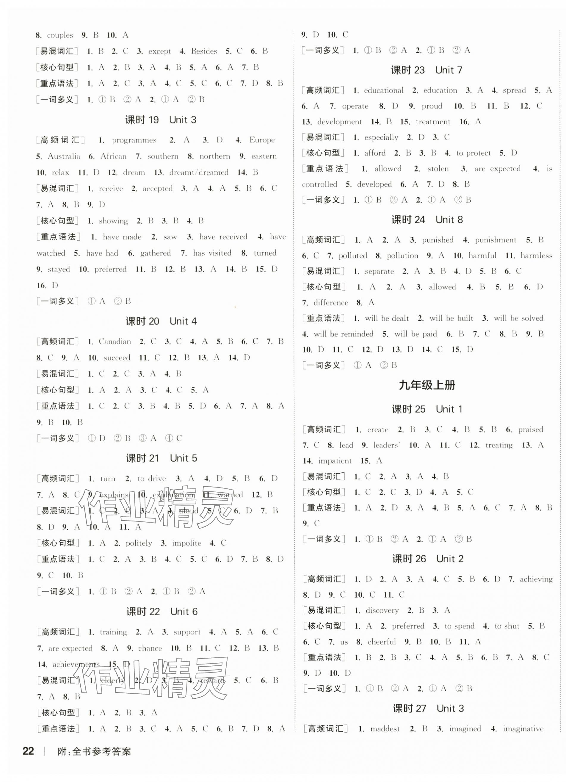 2024年通城學(xué)典通城1典中考復(fù)習方略英語南通專用 參考答案第3頁