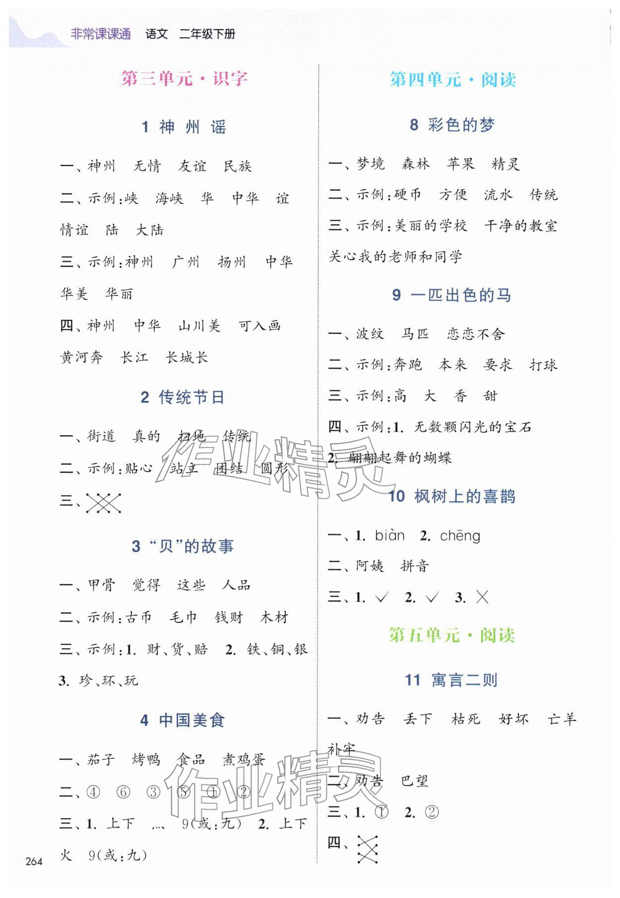 2026年通城学典非常课课通二年级语文下册人教版&nbsp;第2页
