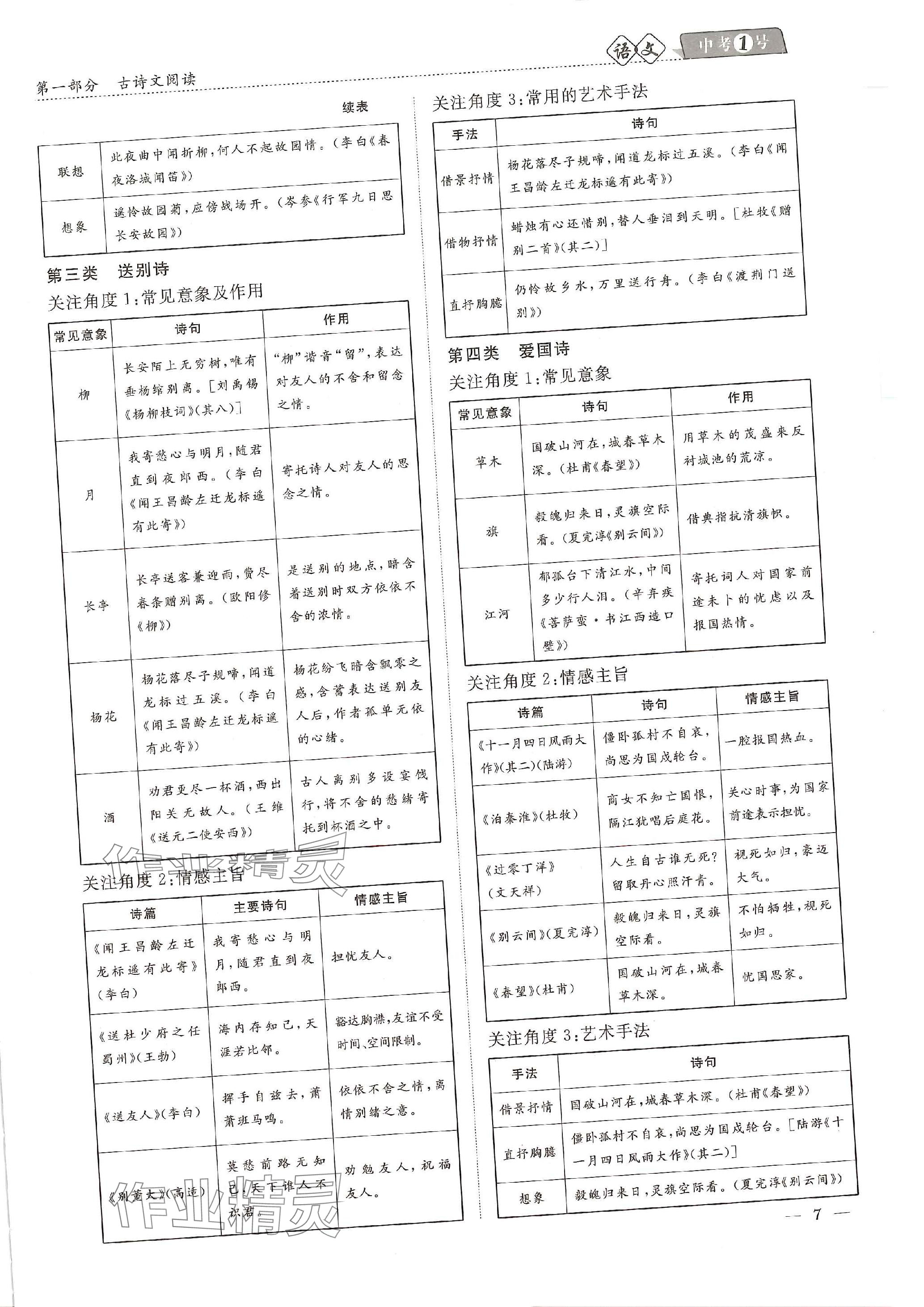 2024年中考1號(hào)語(yǔ)文中考 參考答案第24頁(yè)