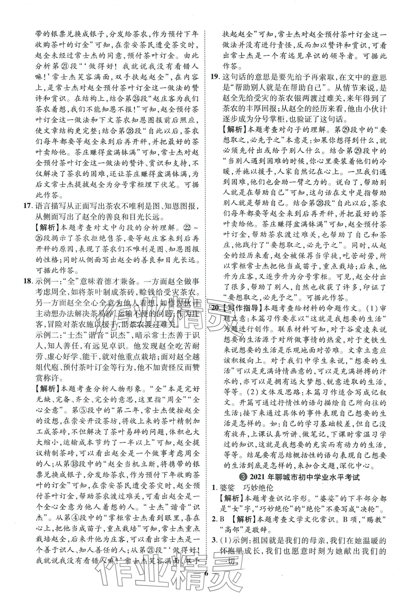 2024年3年真题2年模拟1年预测语文聊城专版&nbsp;第6页