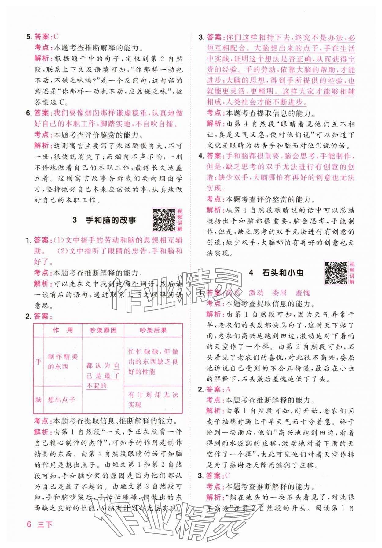 2024年陽光同學(xué)同步閱讀素養(yǎng)測(cè)試三年級(jí)語文下冊(cè)人教版 參考答案第6頁