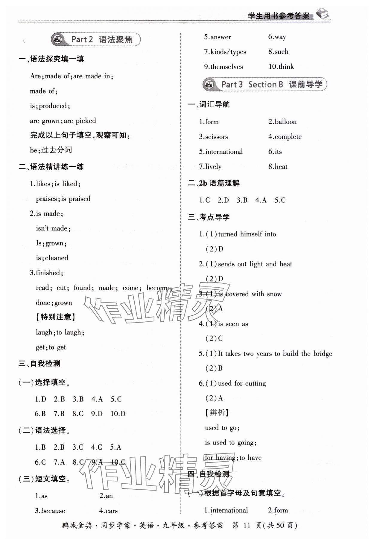 2023年名師幫同步學(xué)案九年級(jí)英語全一冊(cè)人教版 第11頁