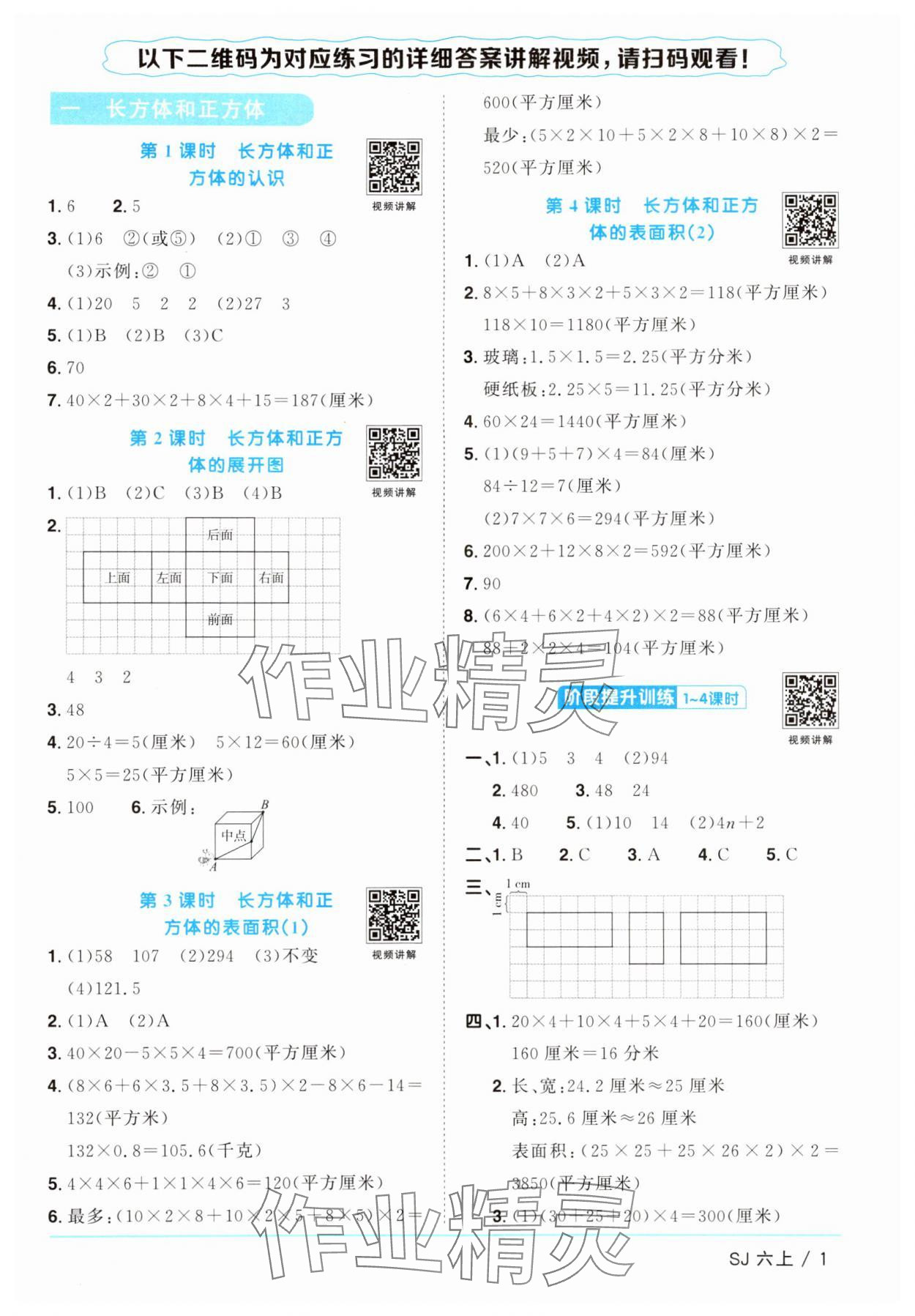 2024年陽光同學(xué)課時(shí)優(yōu)化作業(yè)六年級數(shù)學(xué)上冊蘇教版 參考答案第1頁