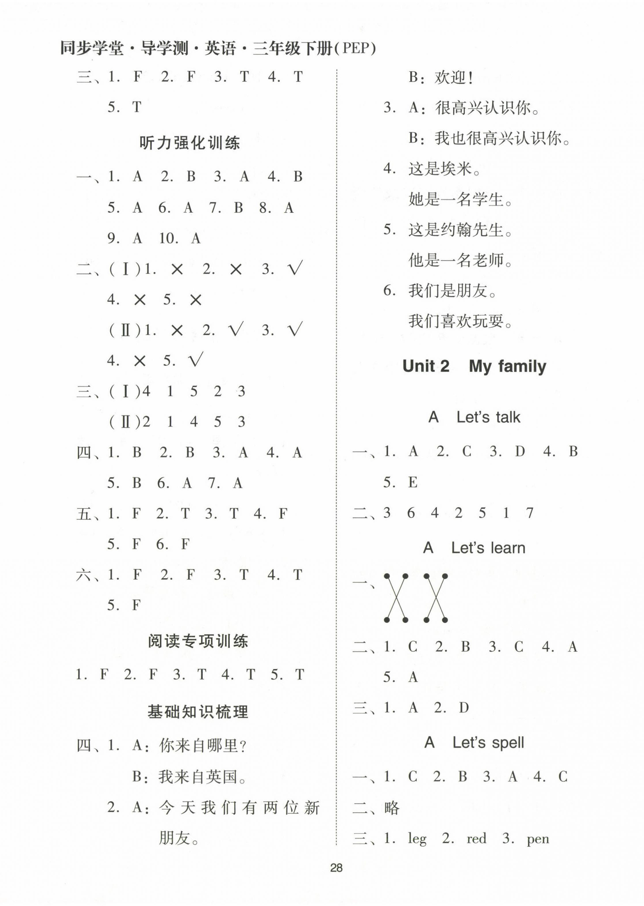 2024年同步學堂導學測三年級英語下冊人教版 第2頁