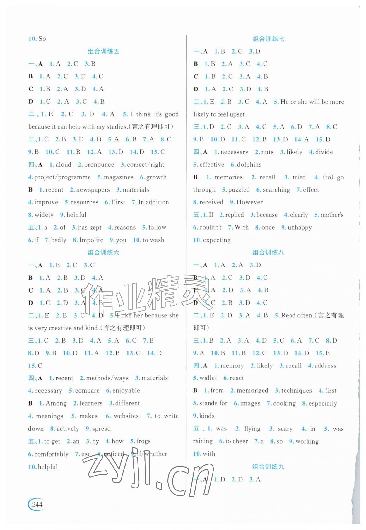 2026年全优方案组合训练九年级英语全一册人教版评议版&nbsp;第2页