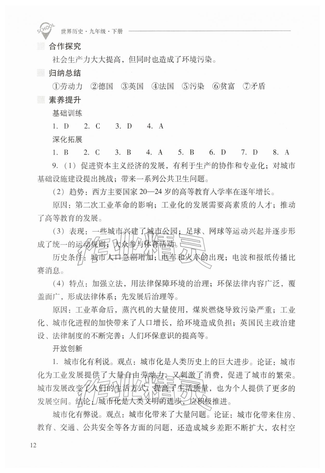 2026年新课程问题解决导学方案九年级历史下册人教版&nbsp;第12页