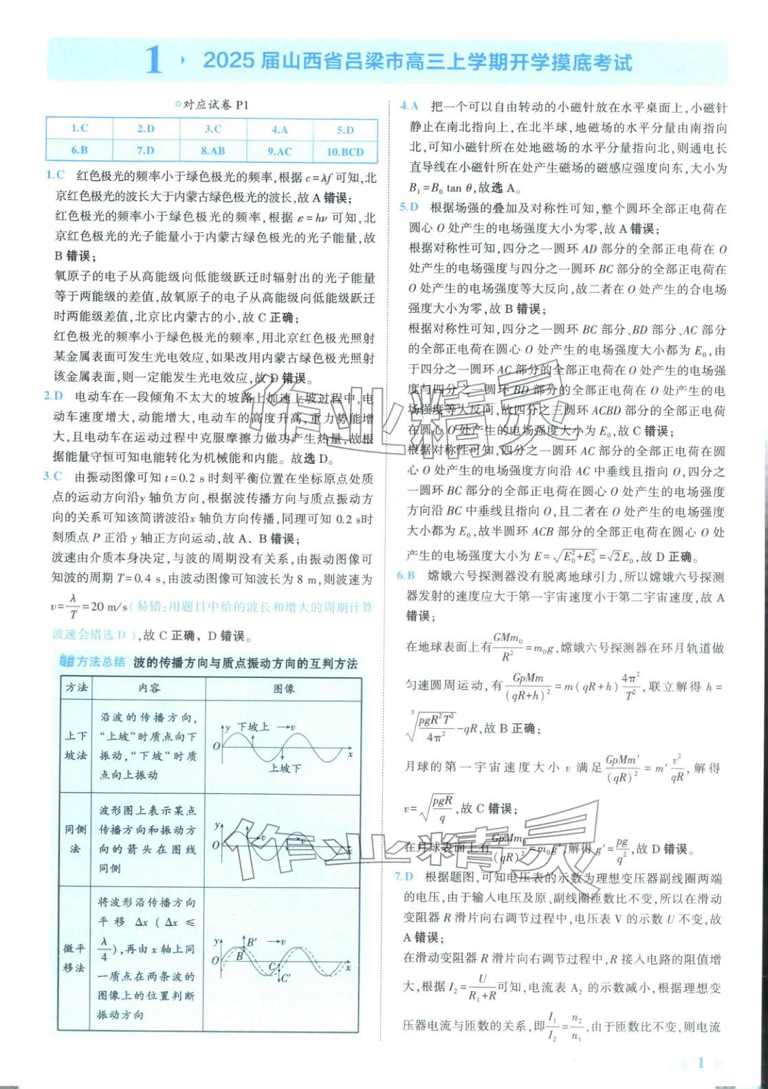 2025年53金卷优选卷汇编高中物理陕晋青宁专版&nbsp;第1页