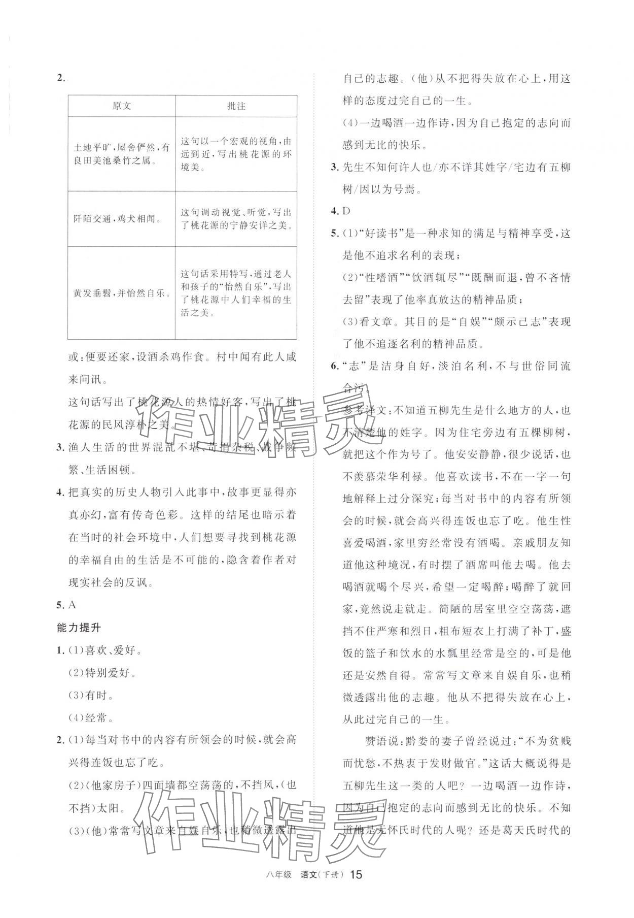 2024年學(xué)習(xí)之友八年級語文下冊人教版 參考答案第15頁