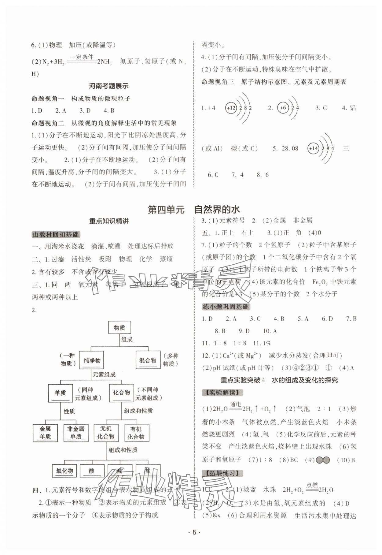 2025年中考復習精講與測試化學中考 參考答案第4頁