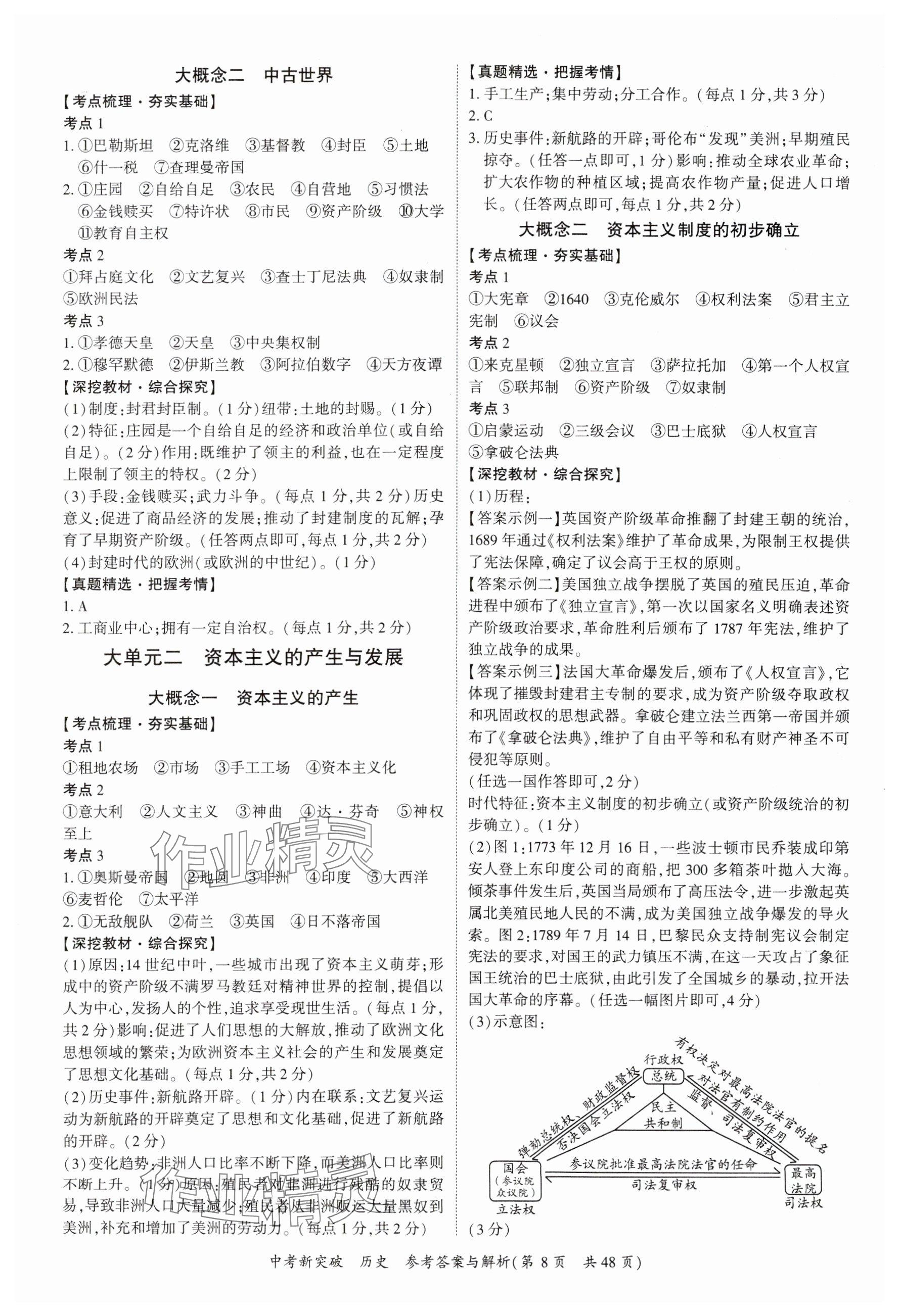 2025年宏阅文化中考新突破历史广西专版&nbsp;参考答案第8页