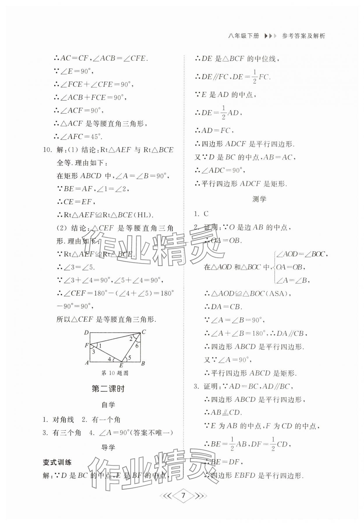 2025年綜合能力訓練八年級數學下冊魯教版54制 參考答案第6頁