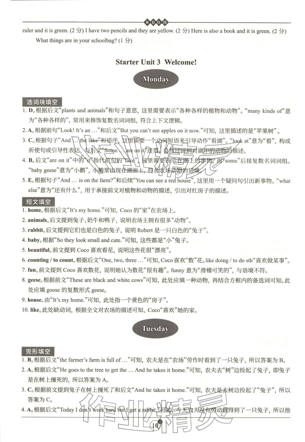 2025年B卷狂练七年级英语上册人教版&nbsp;第10页