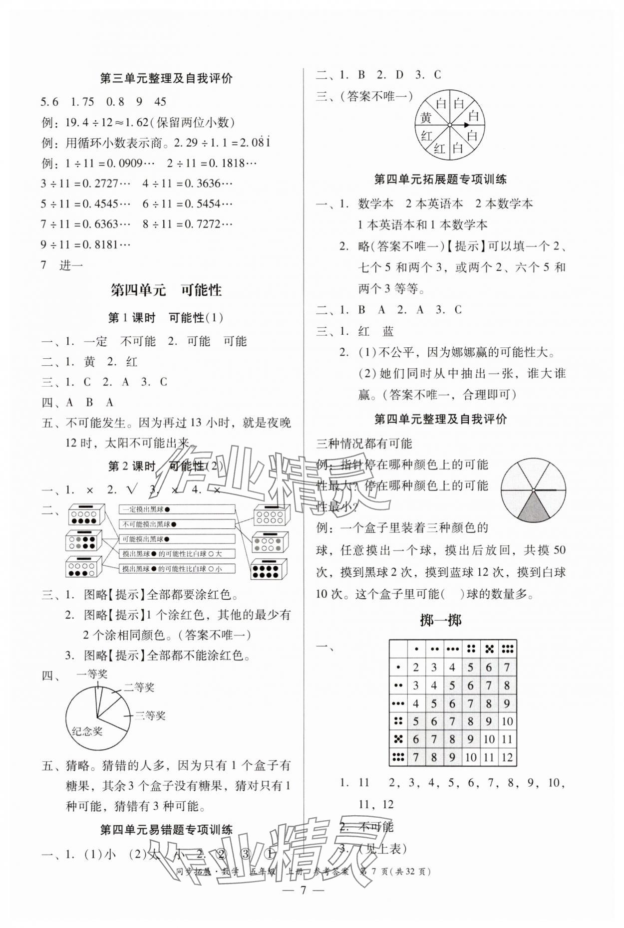 2023年同步拓展五年級數學上冊人教版 第7頁
