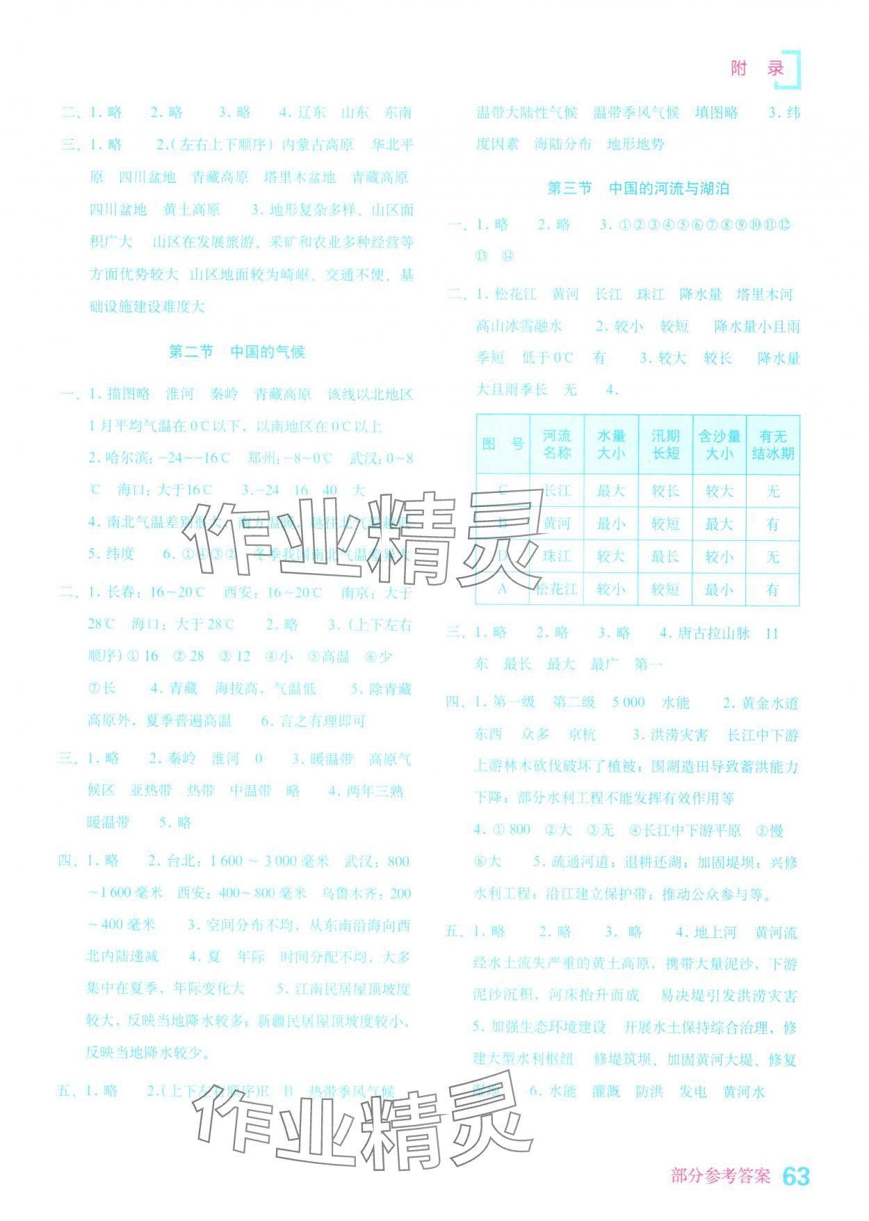 2025年填充图册星球地图出版社八年级地理上册商务星球版山东专版 参考答案第2页