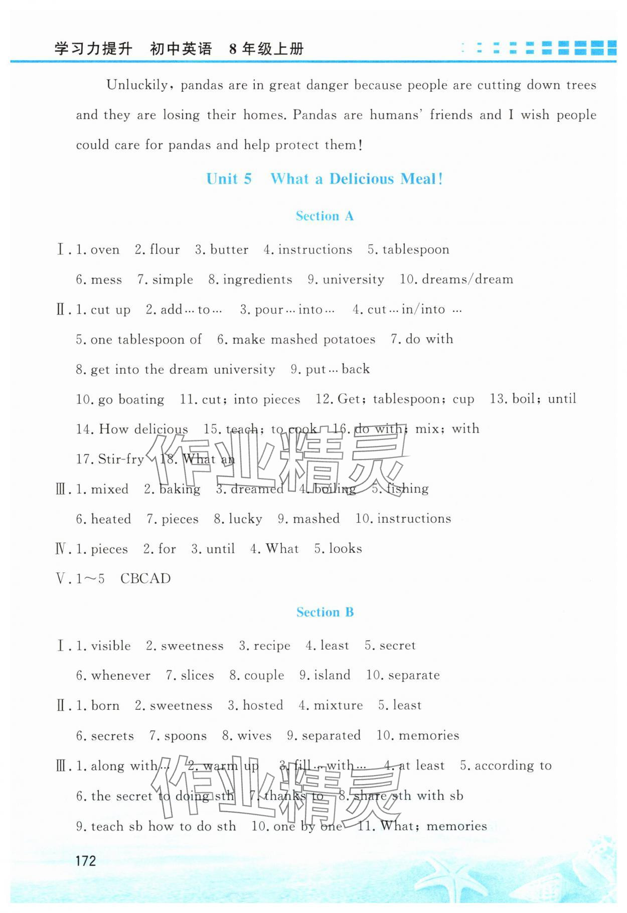 2025年学习力提升八年级英语上册人教版&nbsp;第8页