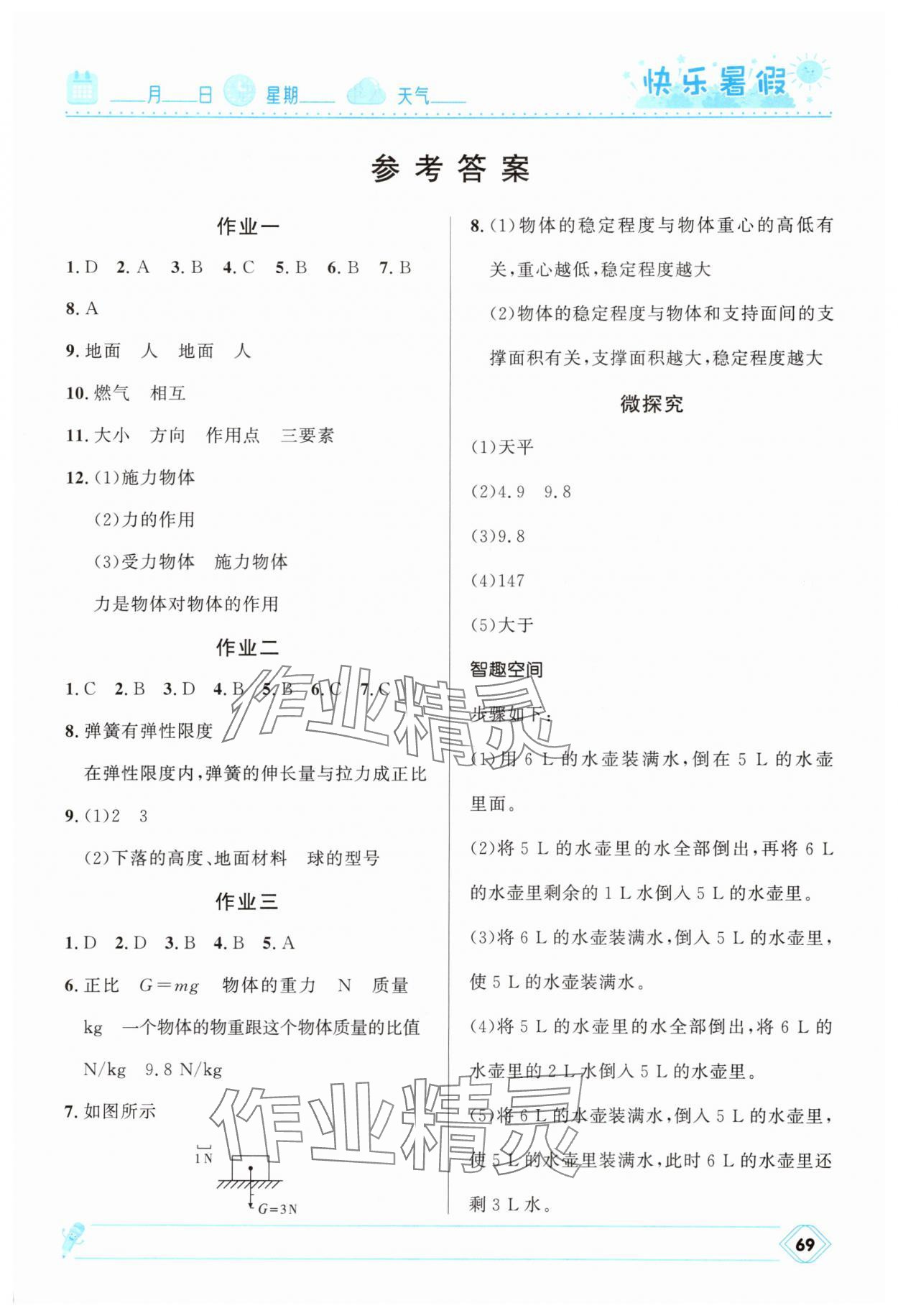 2025年贏在起跑線快樂暑假河北少年兒童出版社八年級物理教科版 第1頁