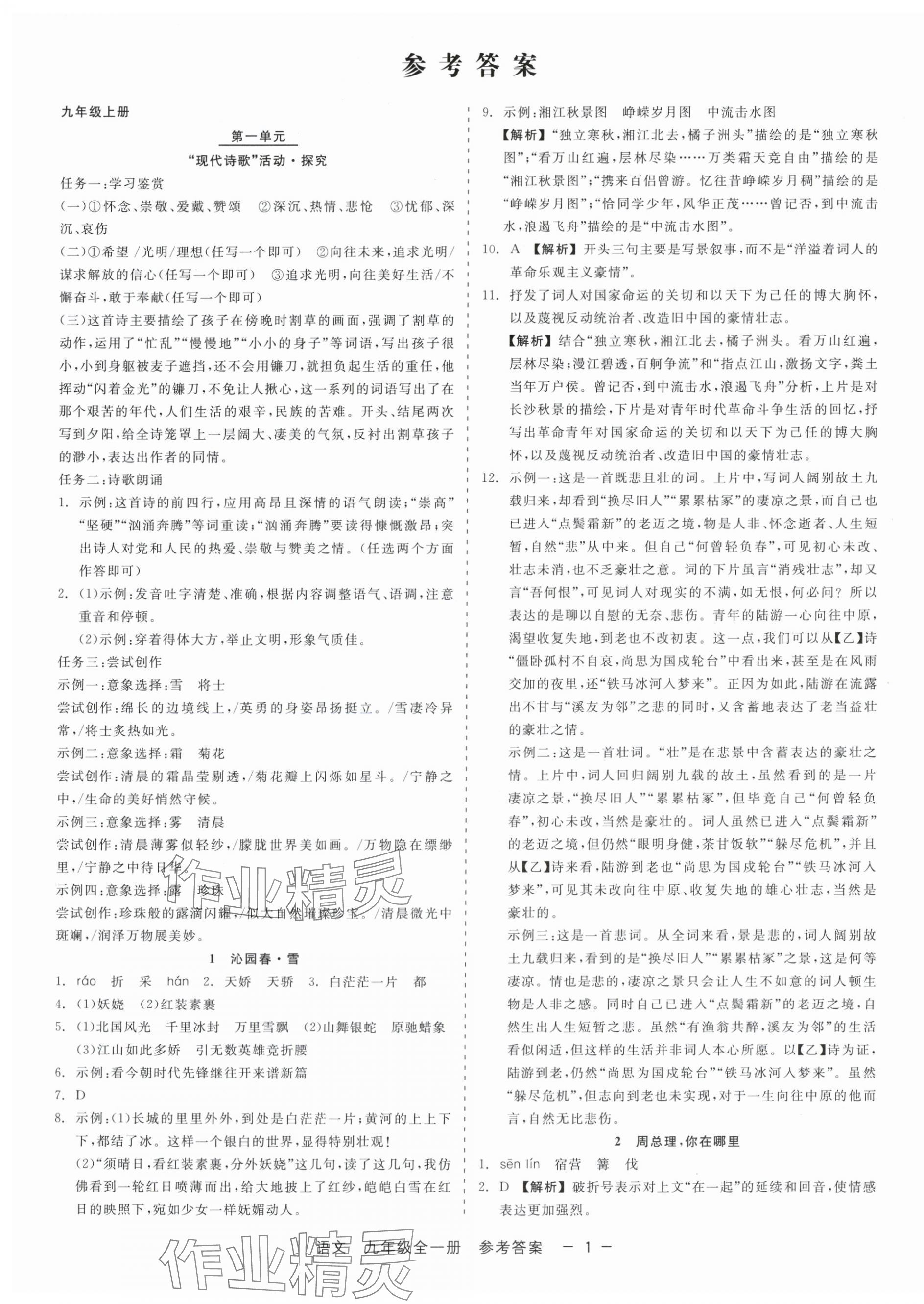 2025年精彩三年就練這一本九年級(jí)語(yǔ)文全一冊(cè)人教版 第1頁(yè)