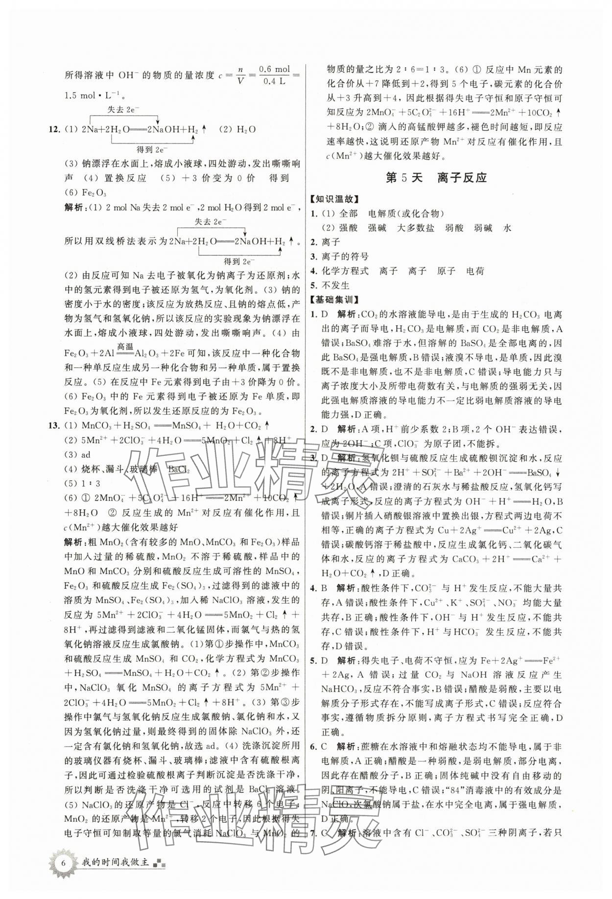 2024年最高考寒假作业高一化学 第6页