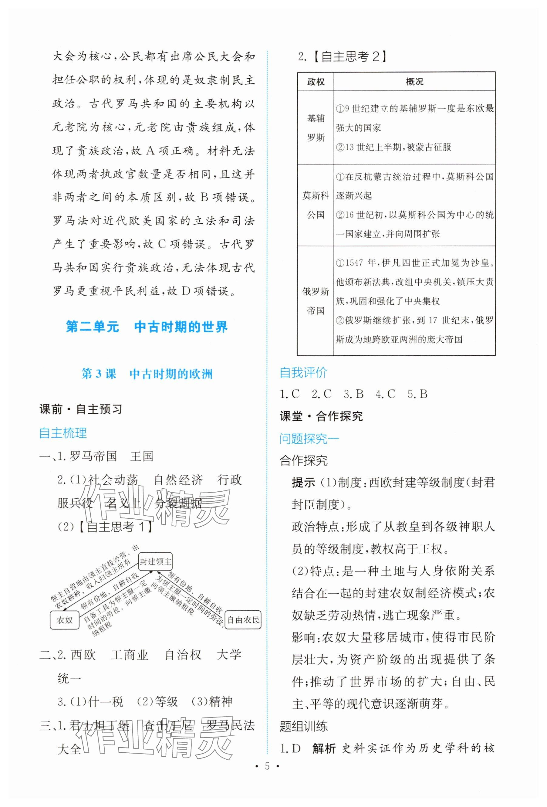 2025年能力培養(yǎng)與測試高中歷史必修下冊人教版 參考答案第4頁