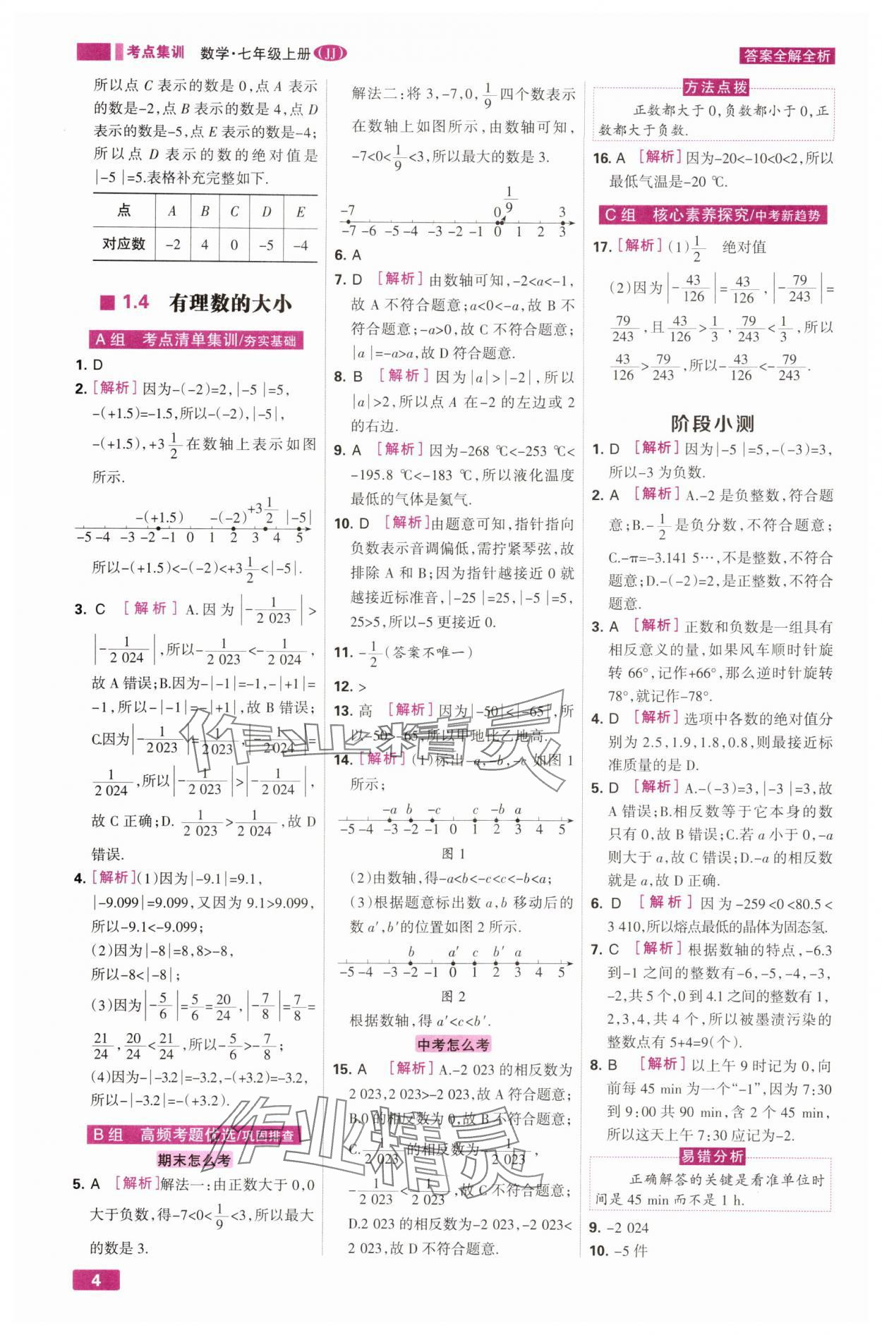 2025年考點集訓與滿分備考七年級數學上冊冀教版 第4頁