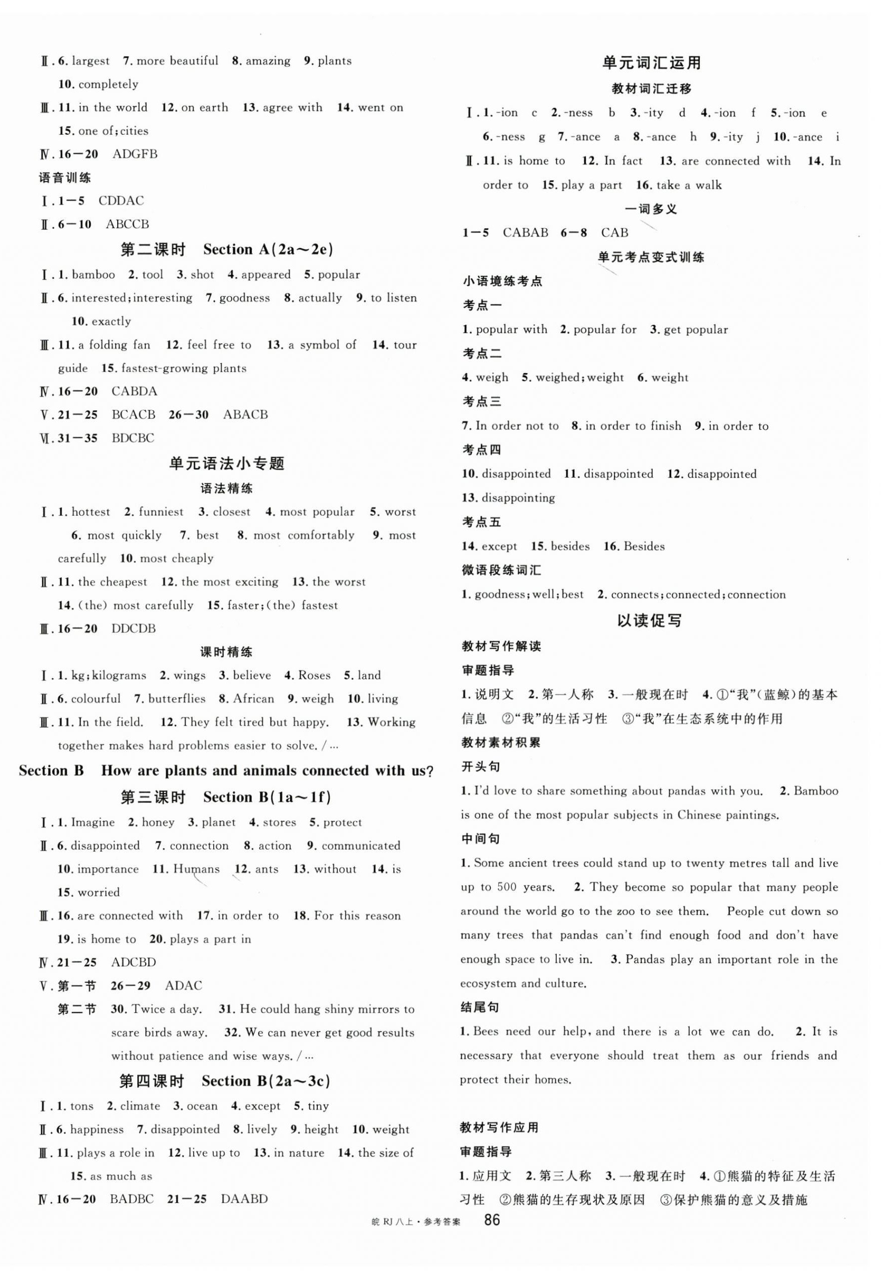 2025年名校课堂八年级英语上册人教版安徽专版 第6页