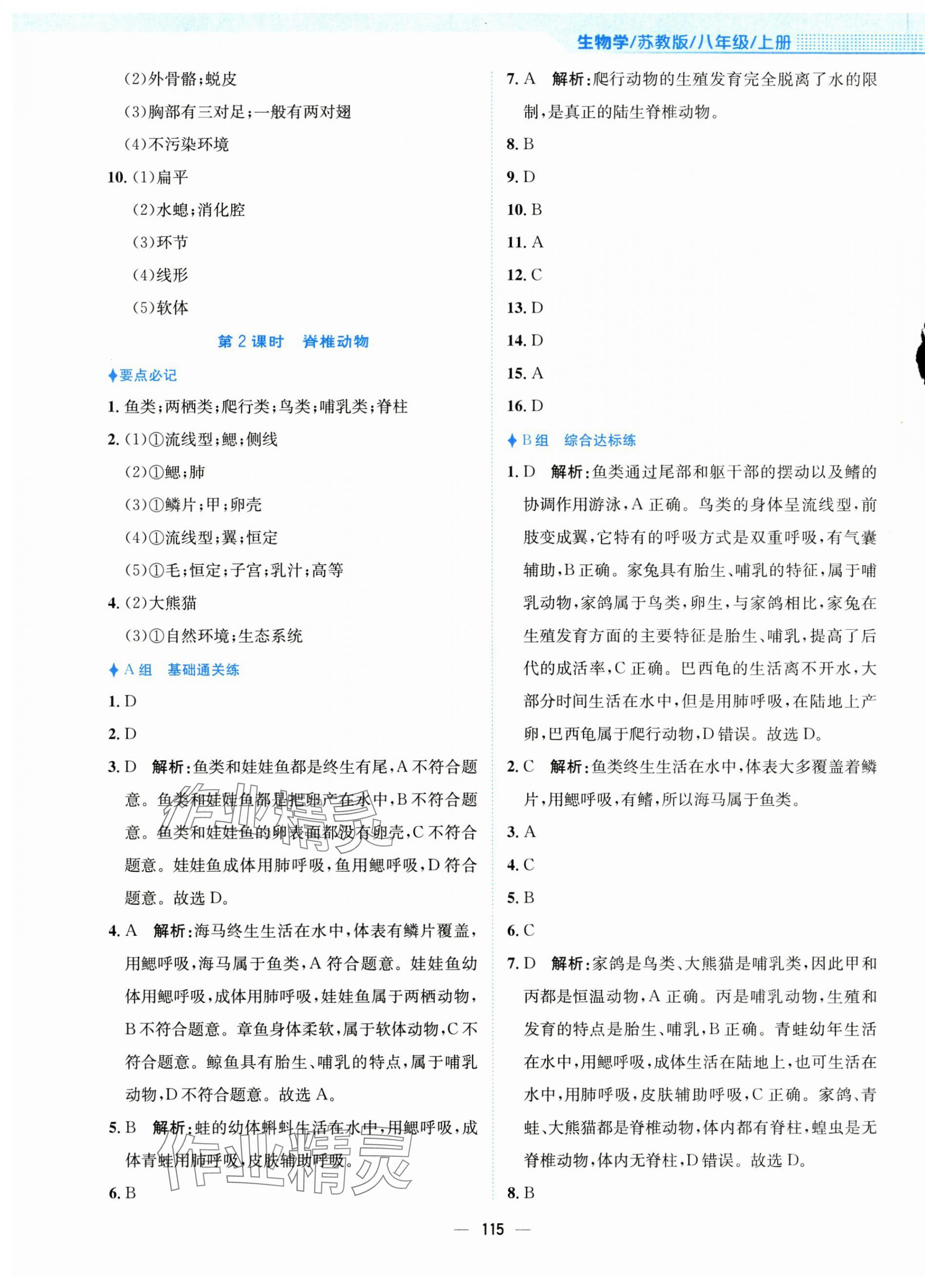 2024年新編基礎(chǔ)訓(xùn)練八年級(jí)生物上冊(cè)蘇教版 第3頁