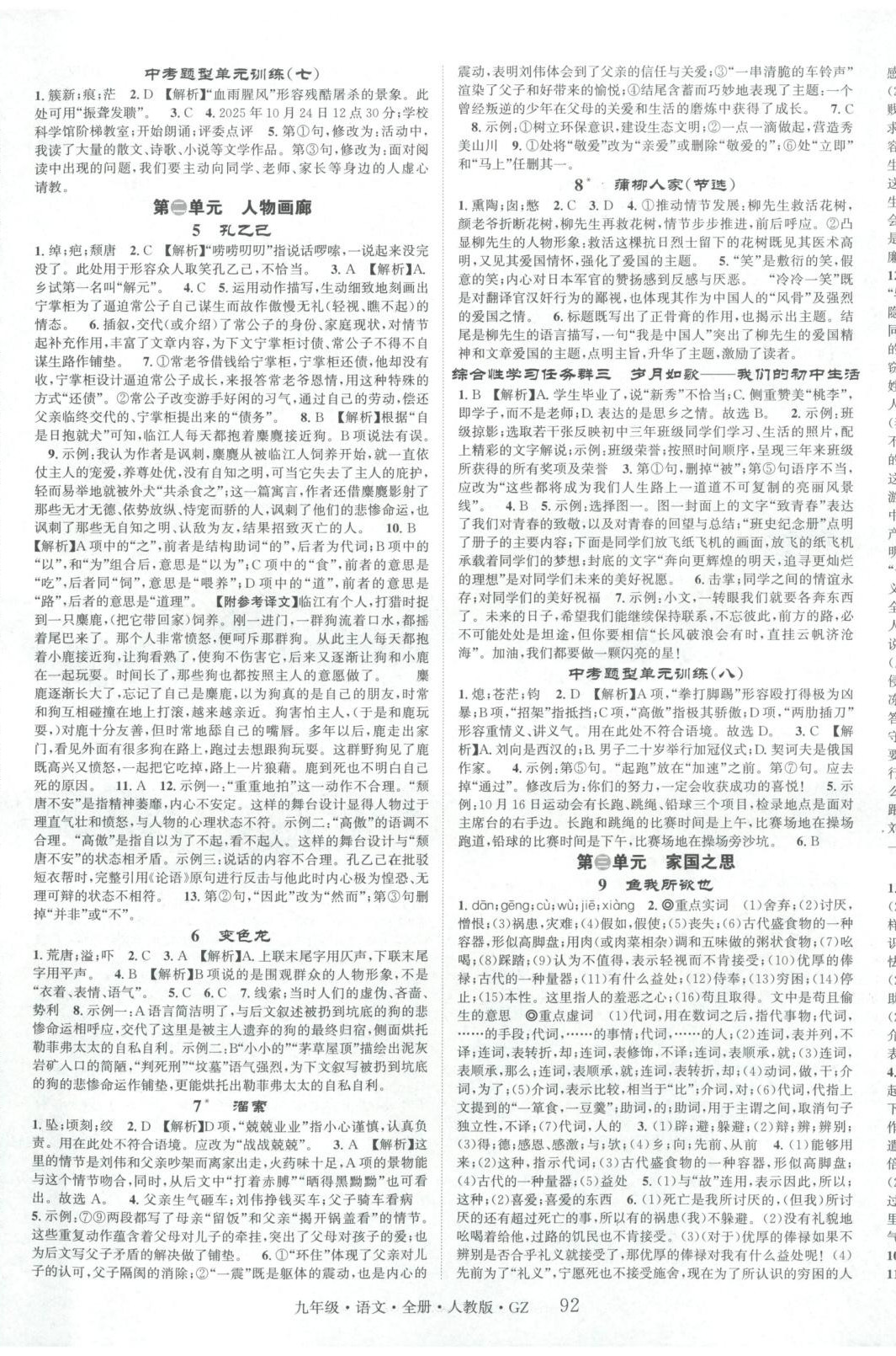 2025年智慧学堂九年级语文贵州专版&nbsp;第9页