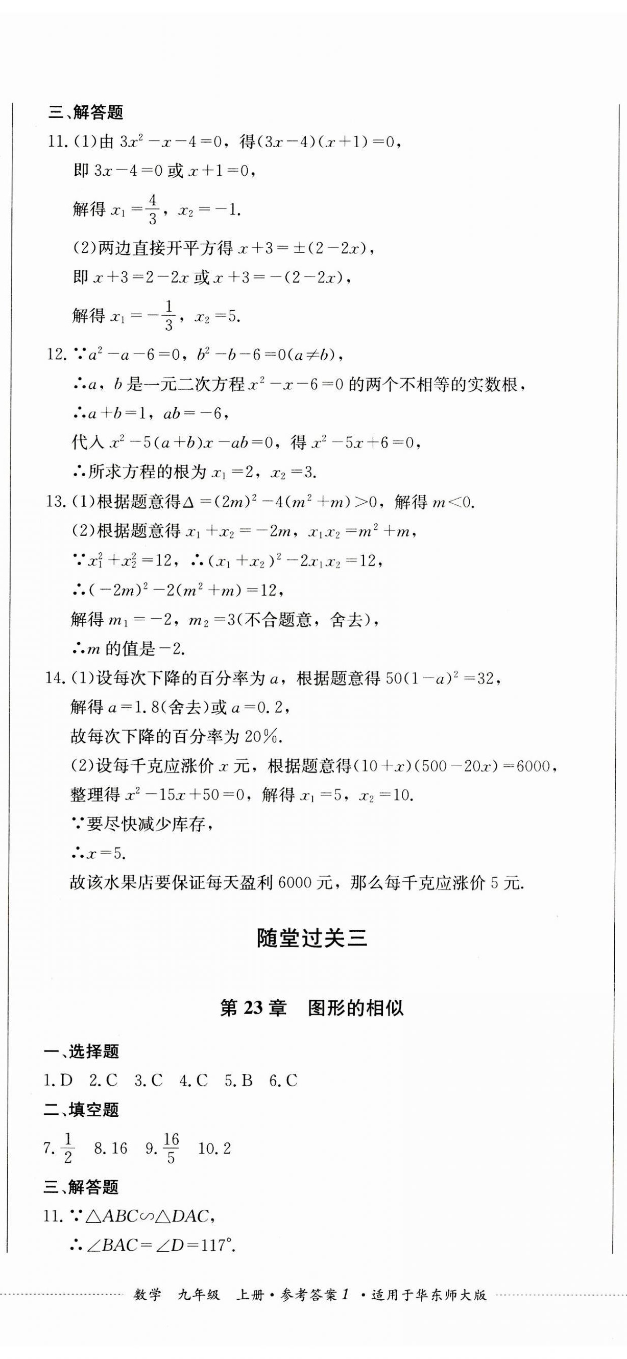 2023年精練過關(guān)四川教育出版社九年級(jí)數(shù)學(xué)上冊華師大版 第2頁