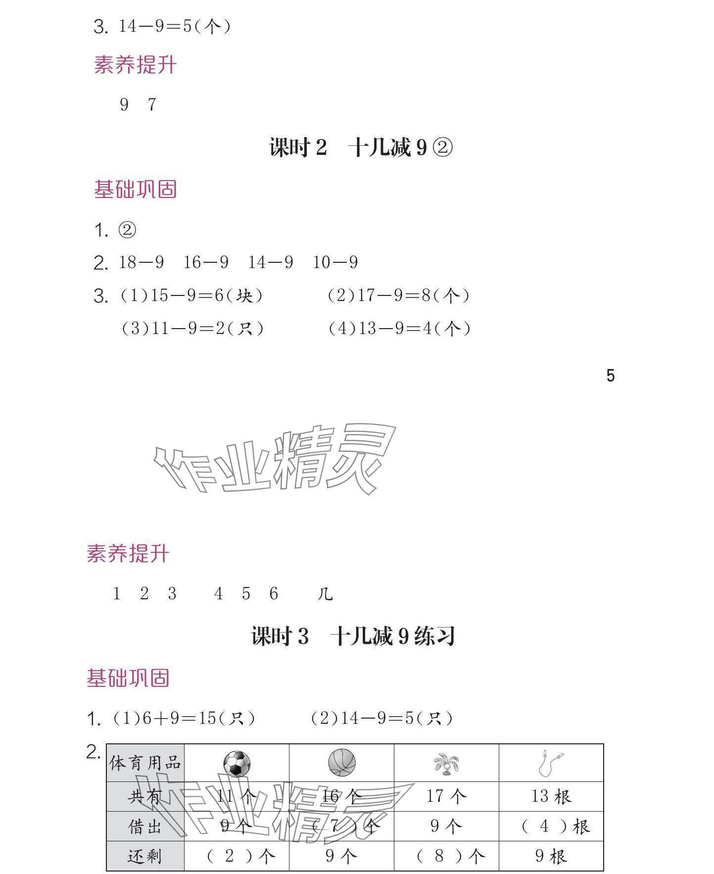 2025年學(xué)習(xí)與鞏固一年級數(shù)學(xué)下冊人教版 參考答案第6頁