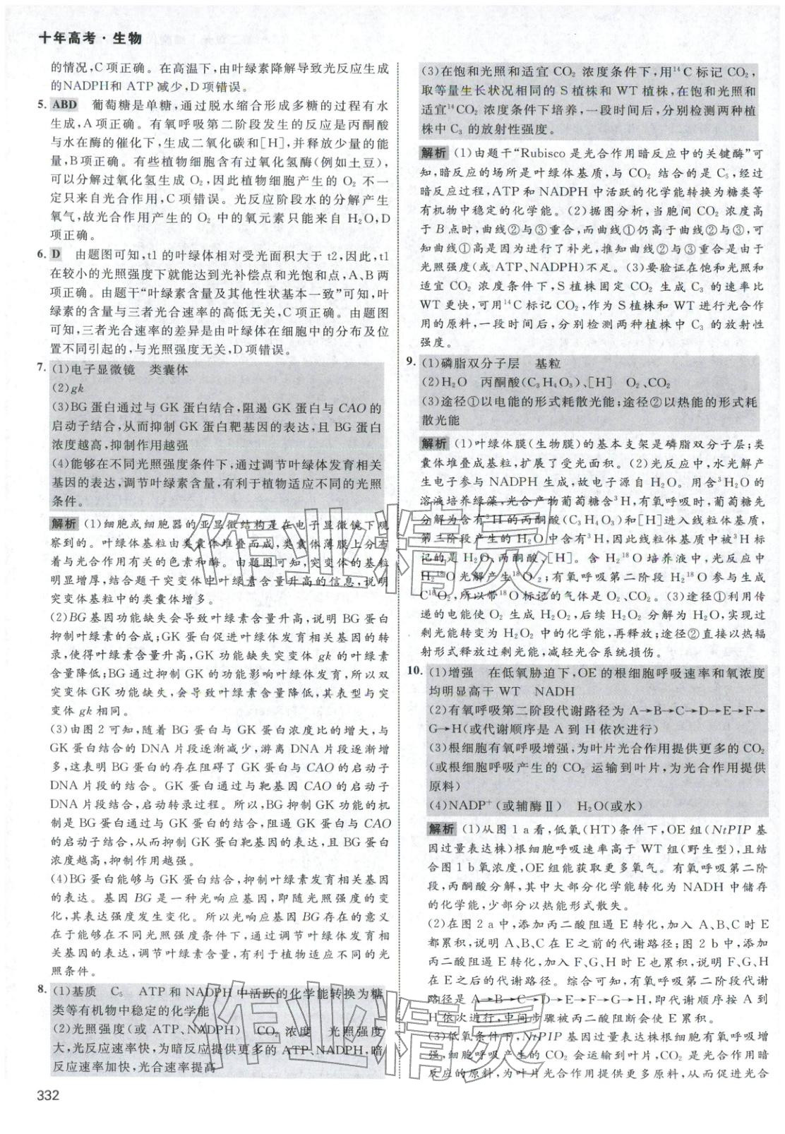 2026年十年高考生物&nbsp;第28页