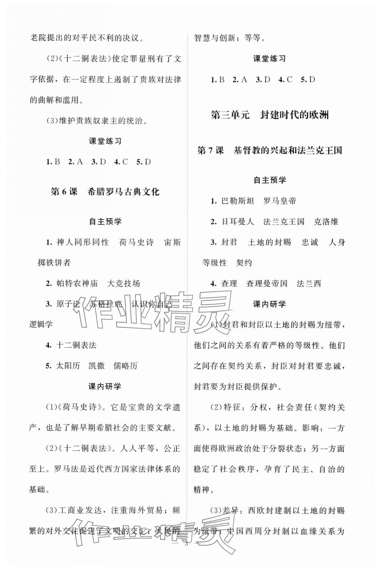 2025年課堂精練九年級歷史上冊人教版江蘇專版 第3頁