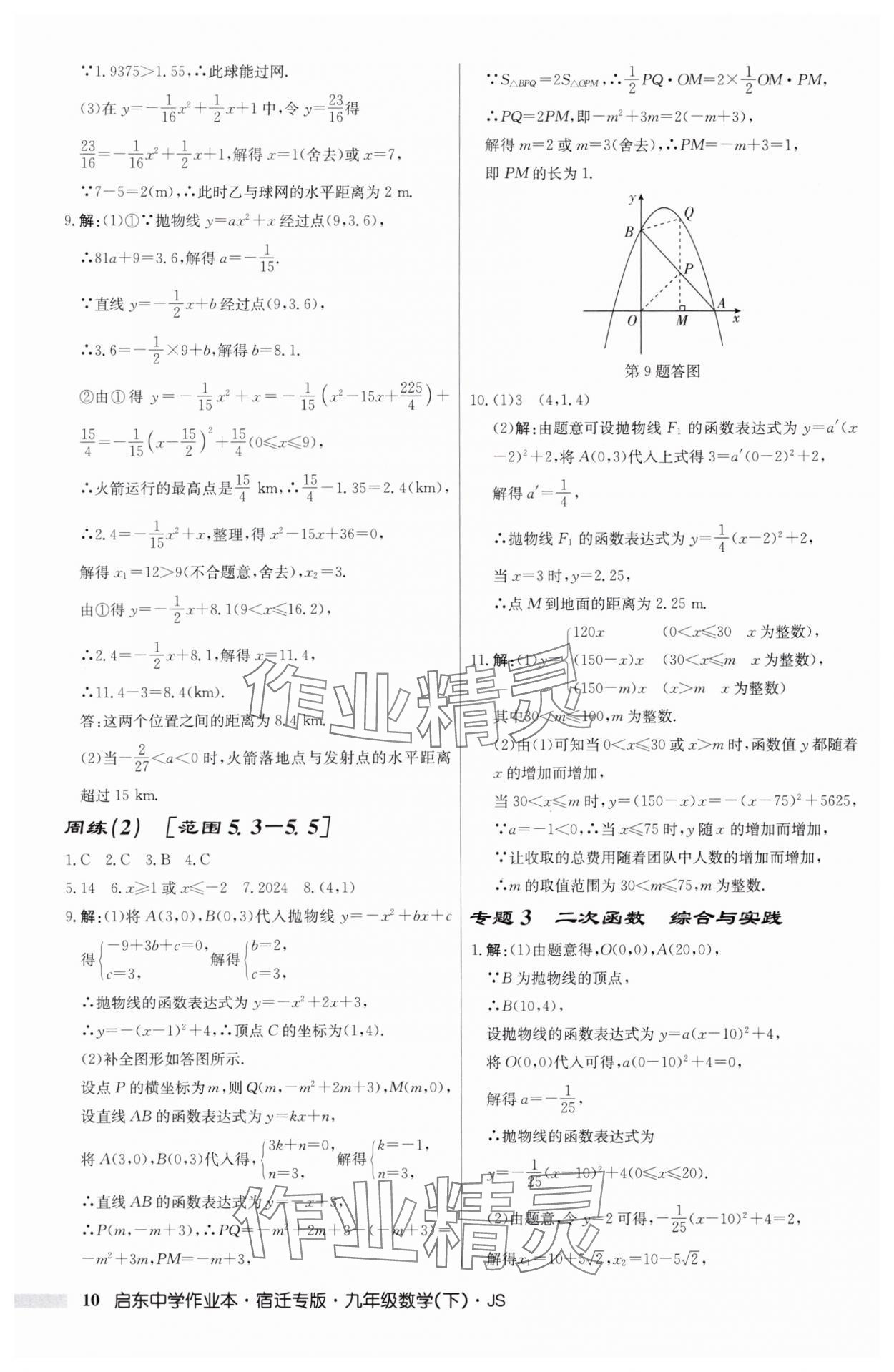 2025年启东中学作业本九年级数学下册苏科版宿迁专版 第10页