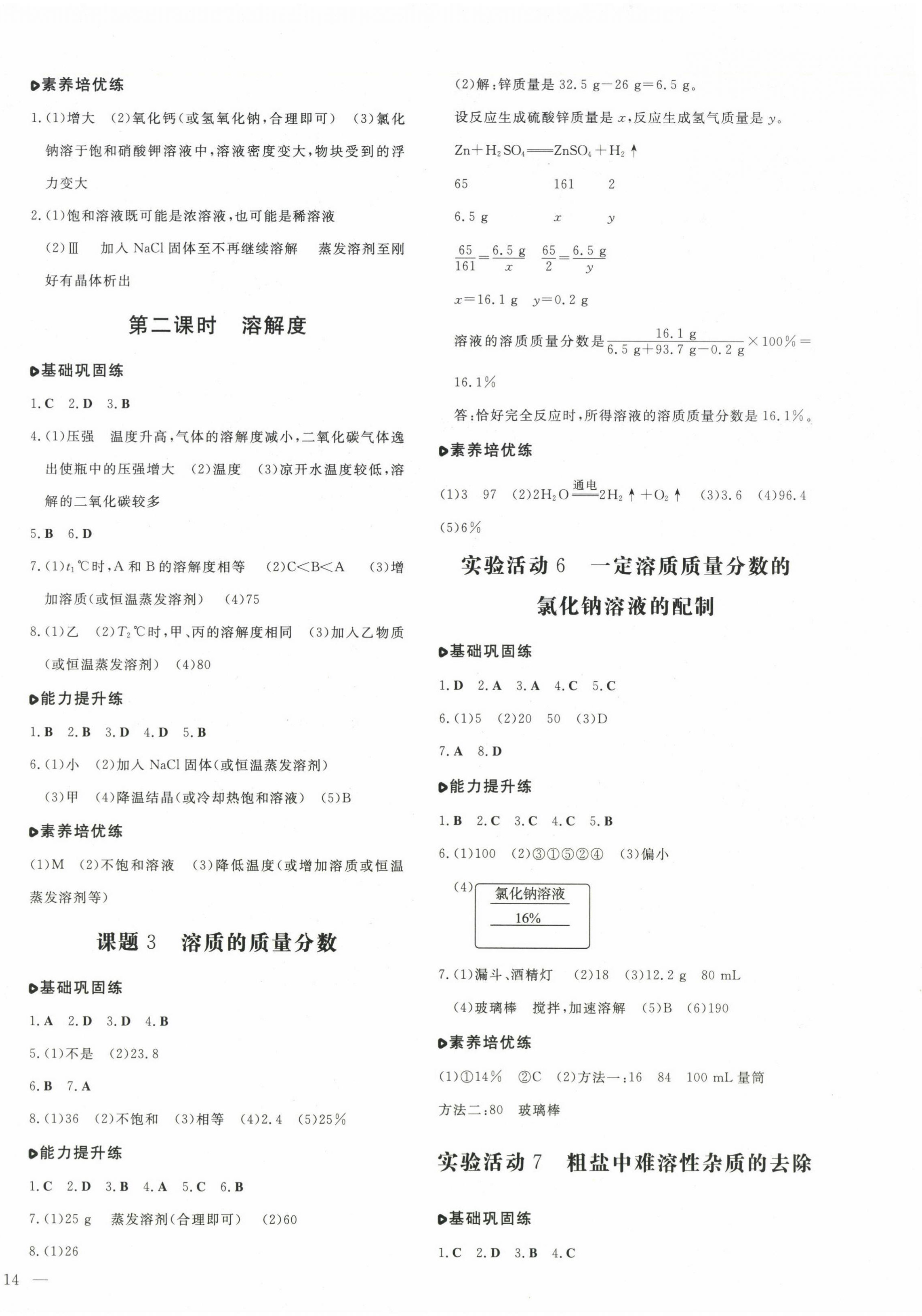 2025年練案九年級化學下冊人教版 第4頁